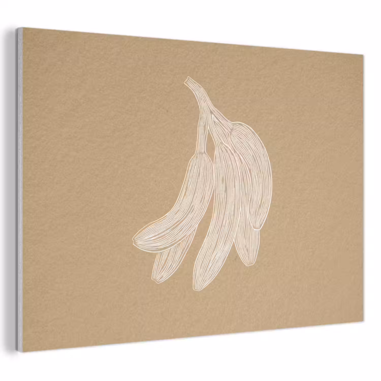Bananen - Beige - Lijntekening - Minimalistisch PET vilt klein -3d