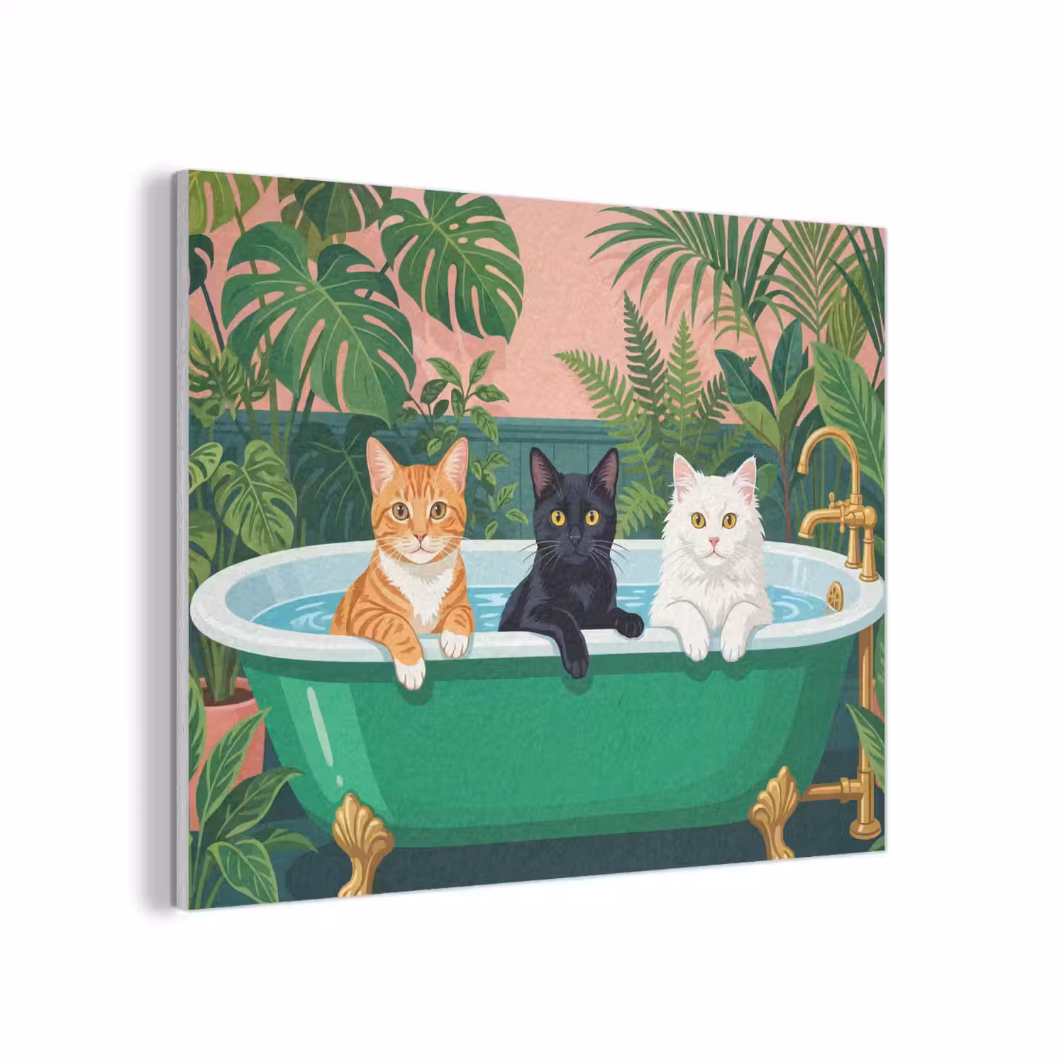 Badkamer - Kattenparade - Kleurrijk PET vilt klein -3d
