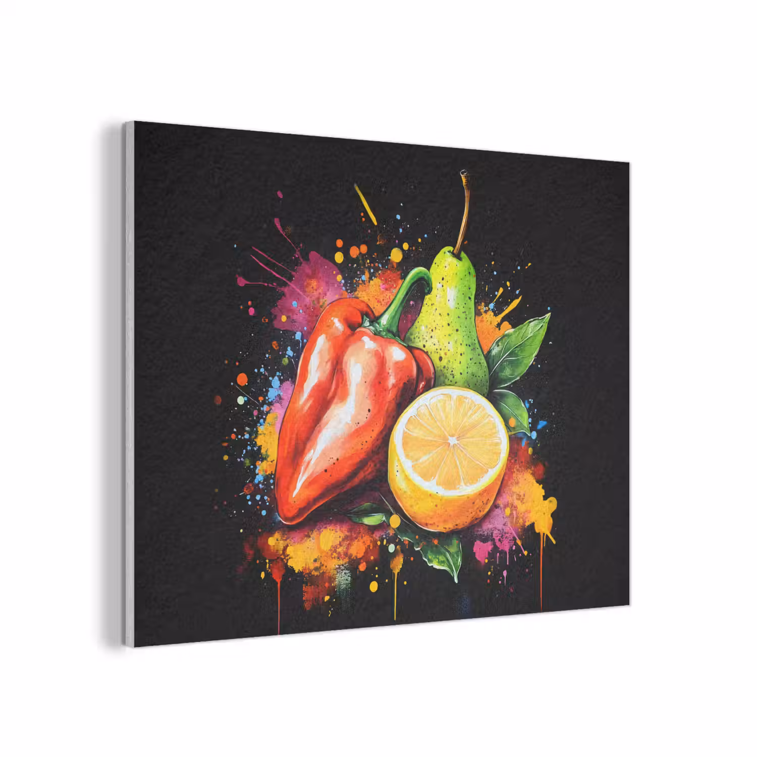 Paprika - Peer - Citroen - Graffiti - Verf - Abstract PET vilt klein -3d