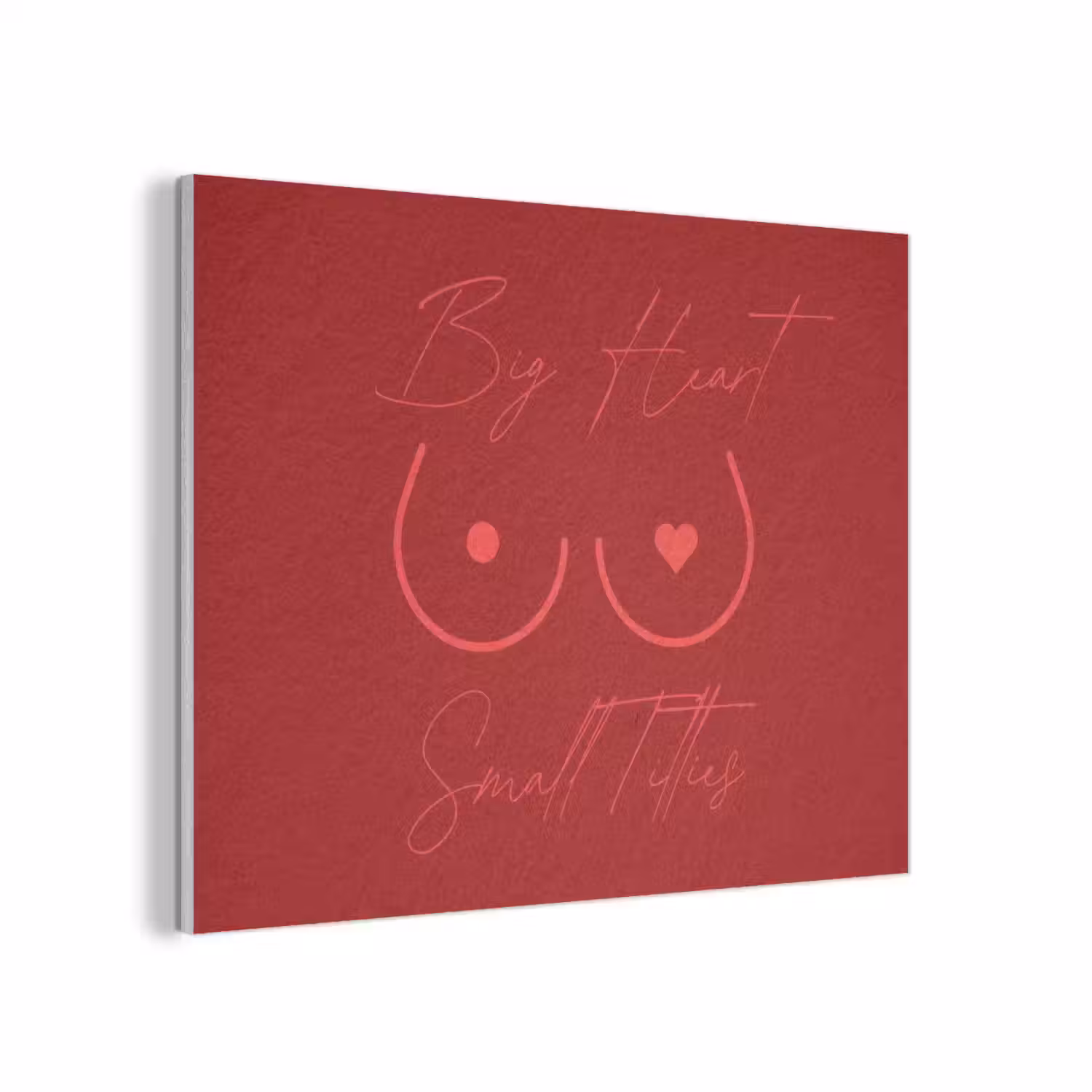 big heart small titties - Hart - Rood PET vilt klein -3d