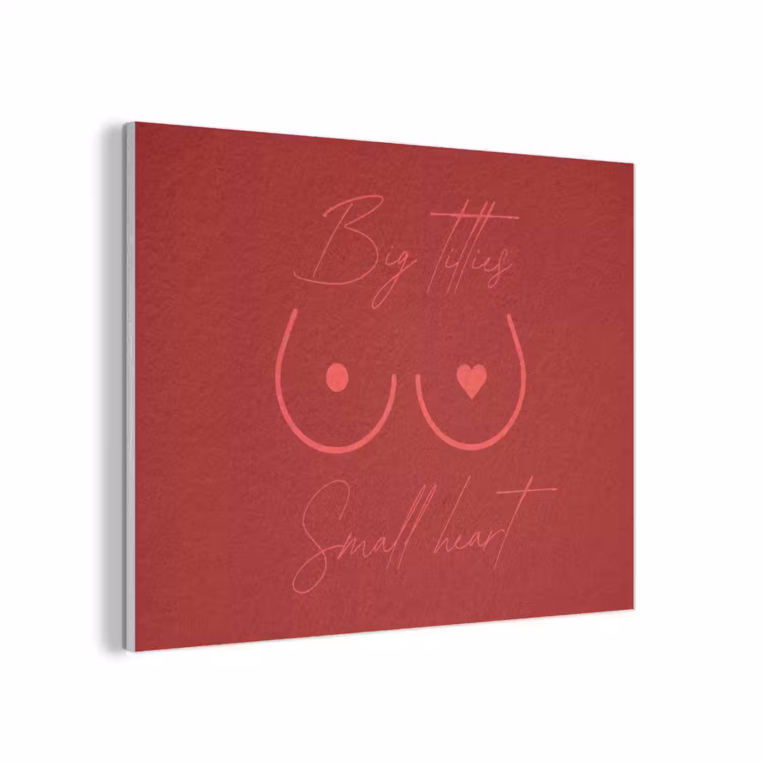 Big titties small heart - Rood - Hart PET vilt klein -3d