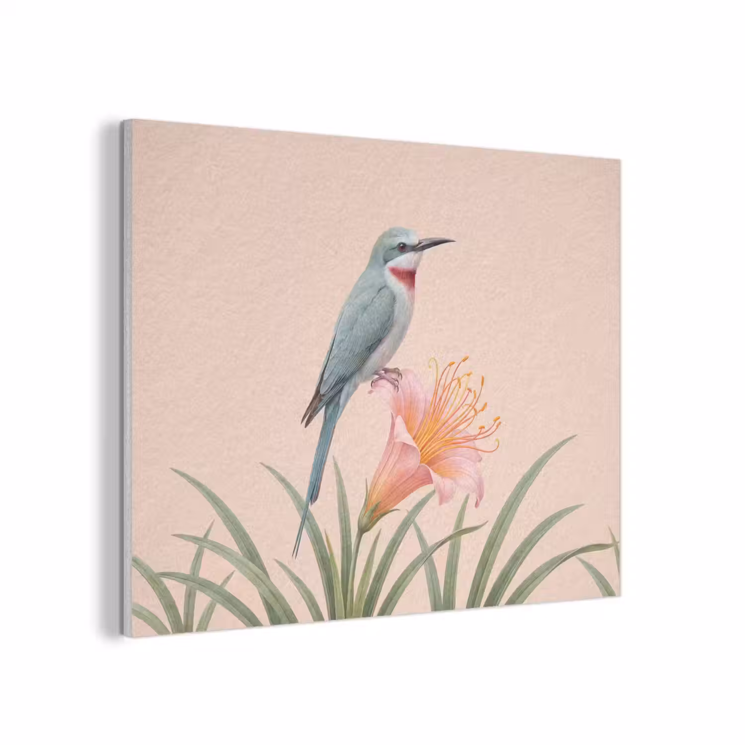 Vogel - Bloem - Natuur - Roze PET vilt klein -3d
