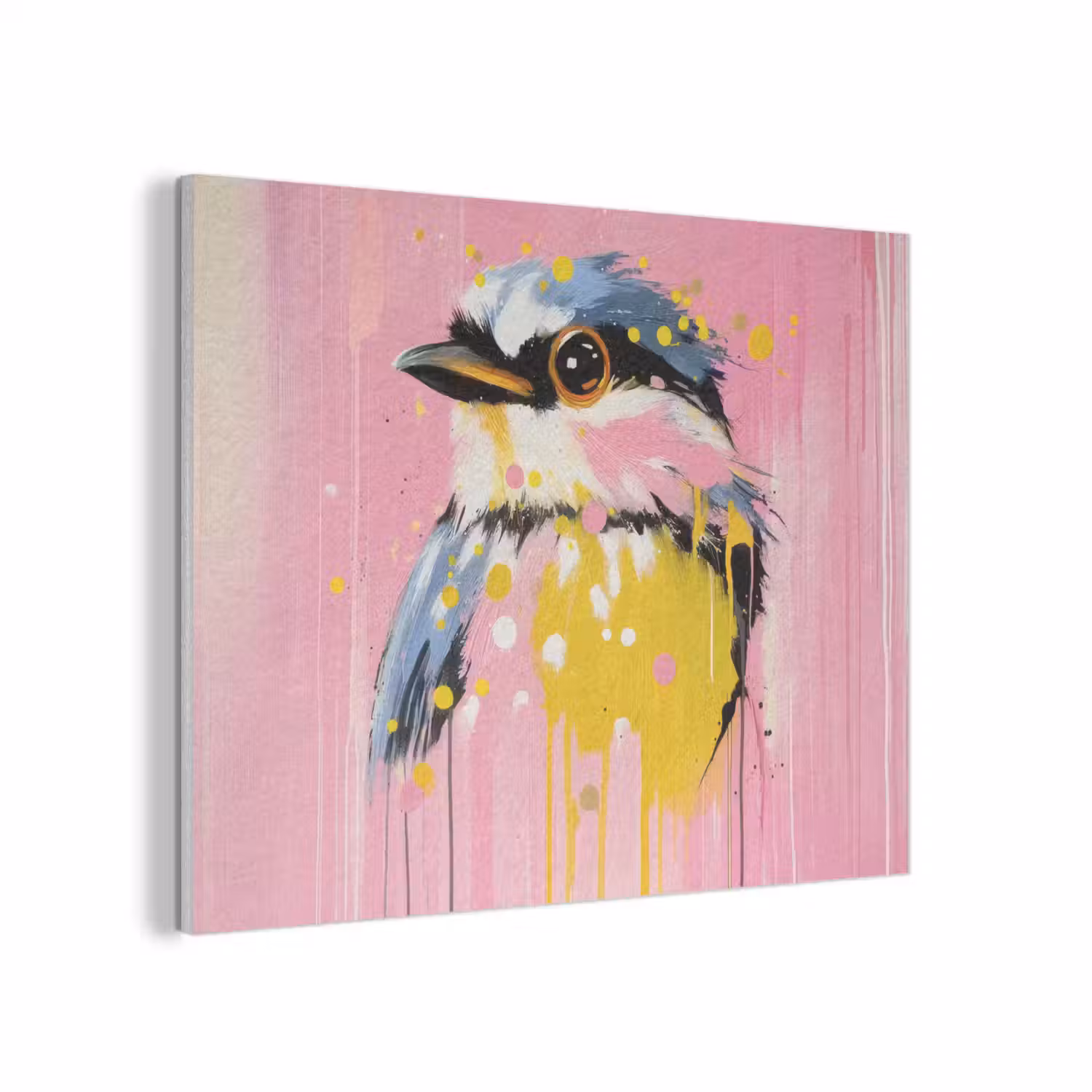 Vogel - Roze - Geel - Blauw PET vilt klein -3d