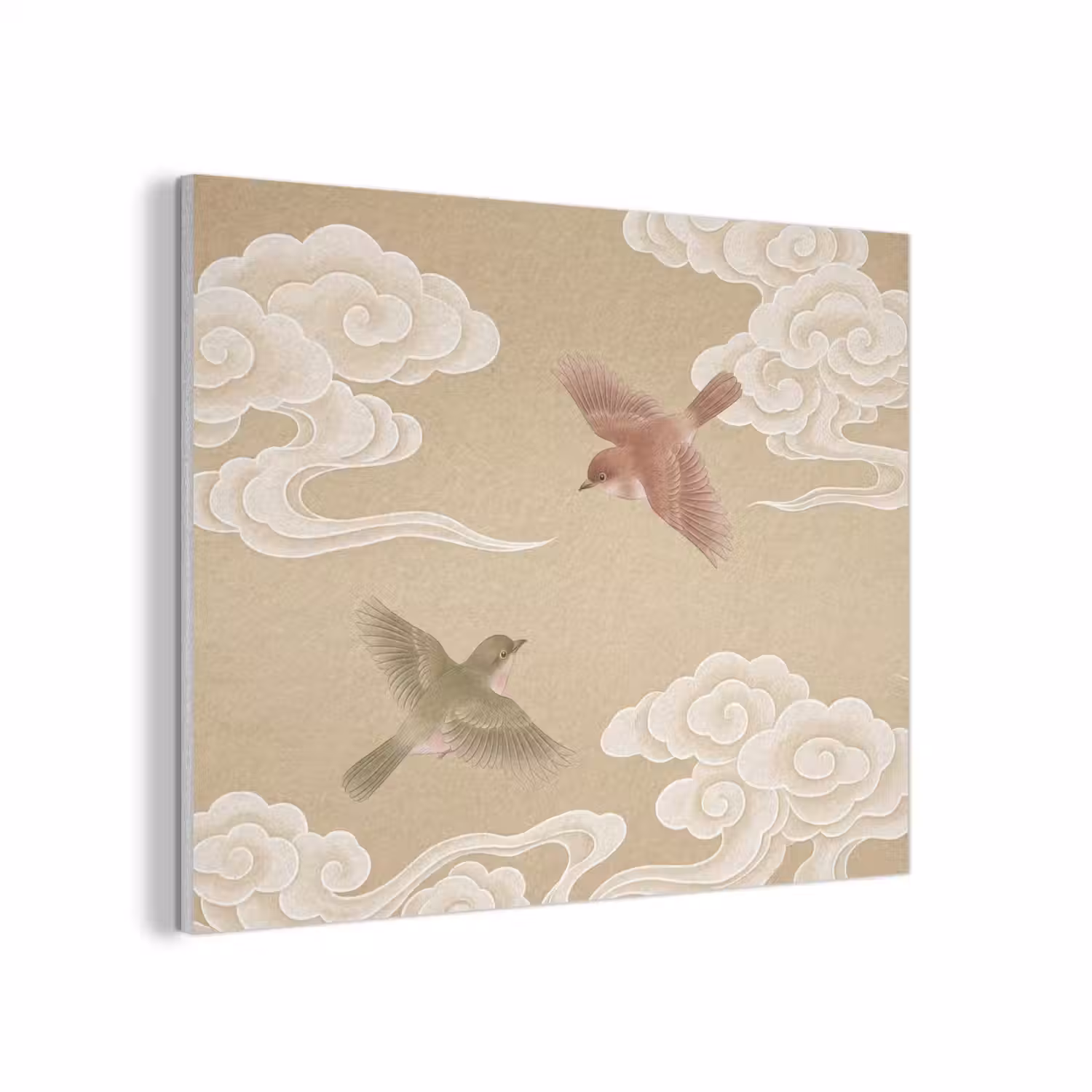 Vogels - Vliegen - Beige PET vilt klein -3d