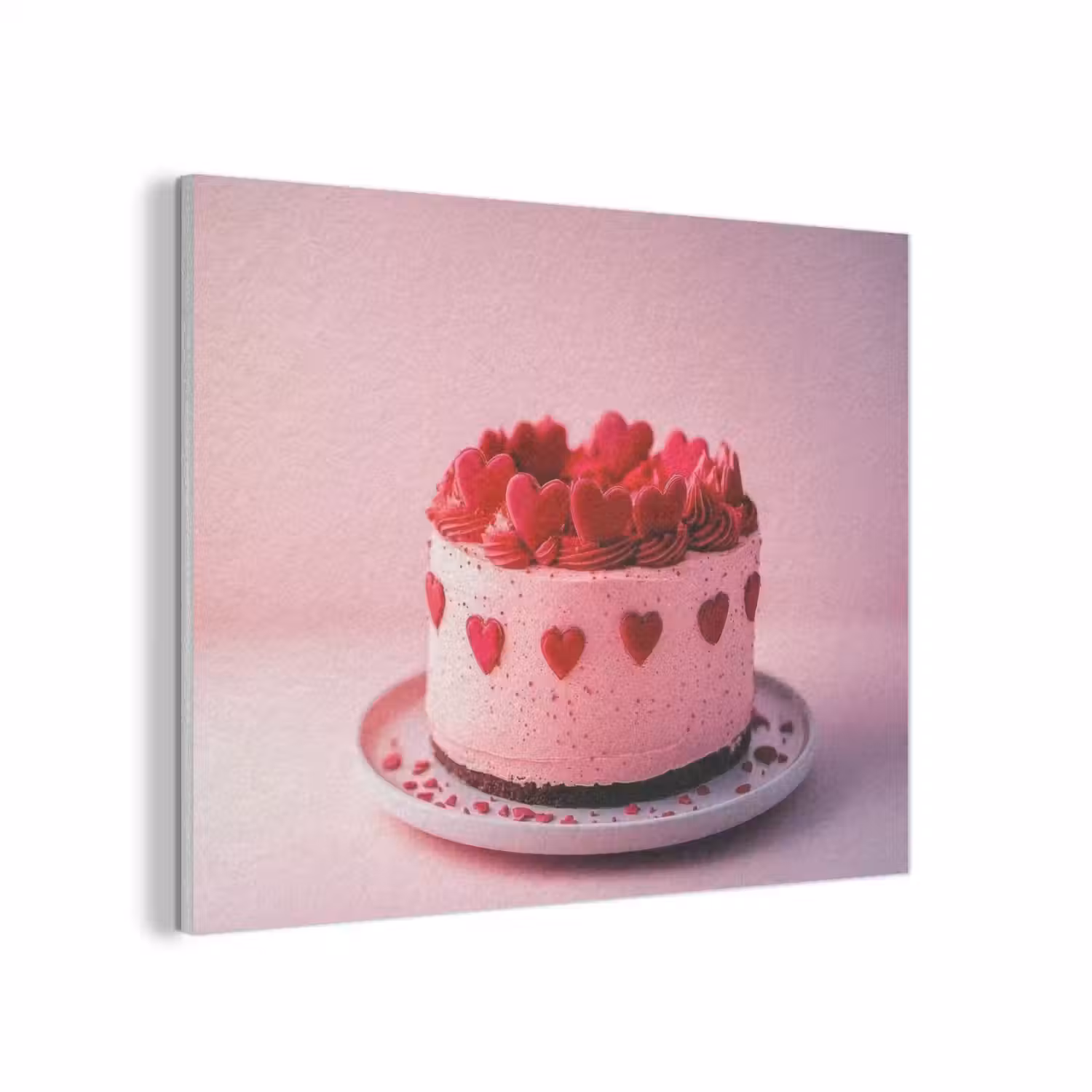 Taart - Hart - Roze PET vilt klein -3d