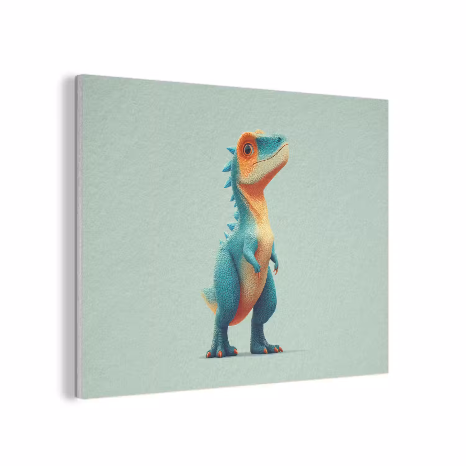 Cartoon - Dino - Oranje - Stekels PET vilt klein -3d