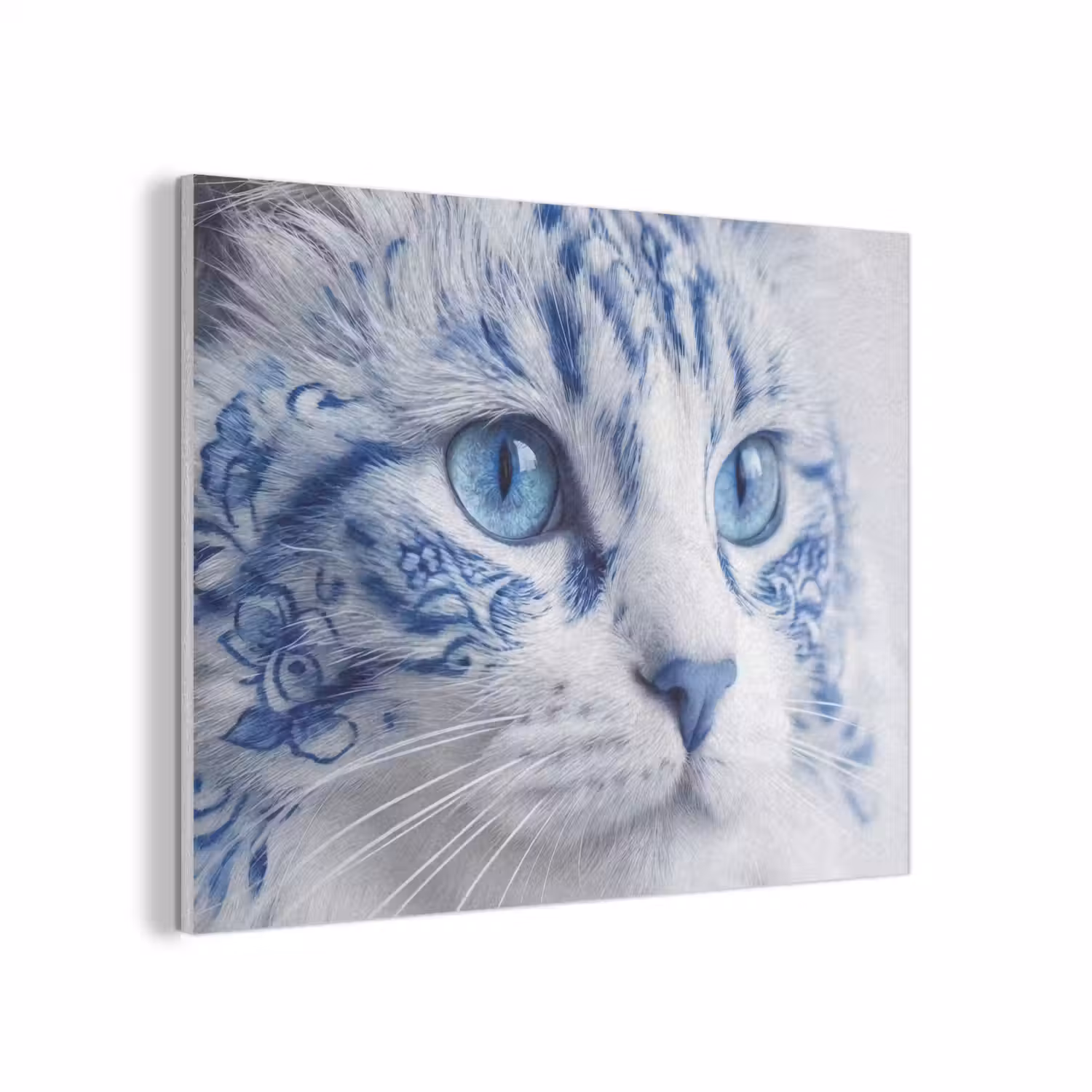 Kat - Patroon - Blauw PET vilt klein -3d
