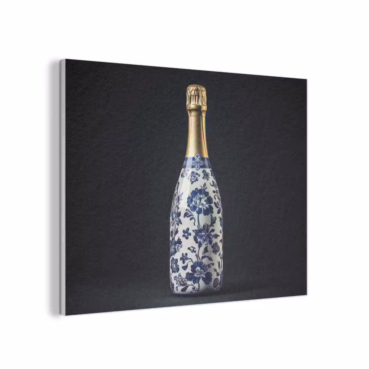 Champagne - Bloemen - Goud - Chique PET vilt klein -3d