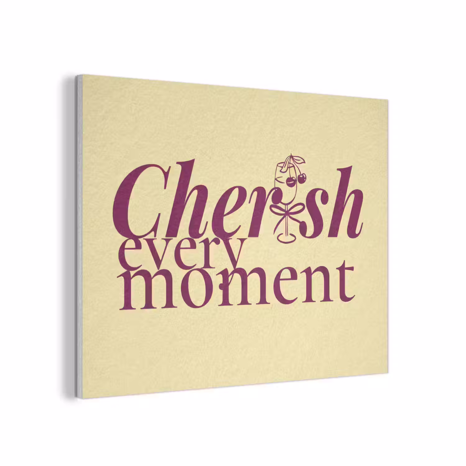 Cherish every moment - Cocktailglas - Geel PET vilt klein -3d