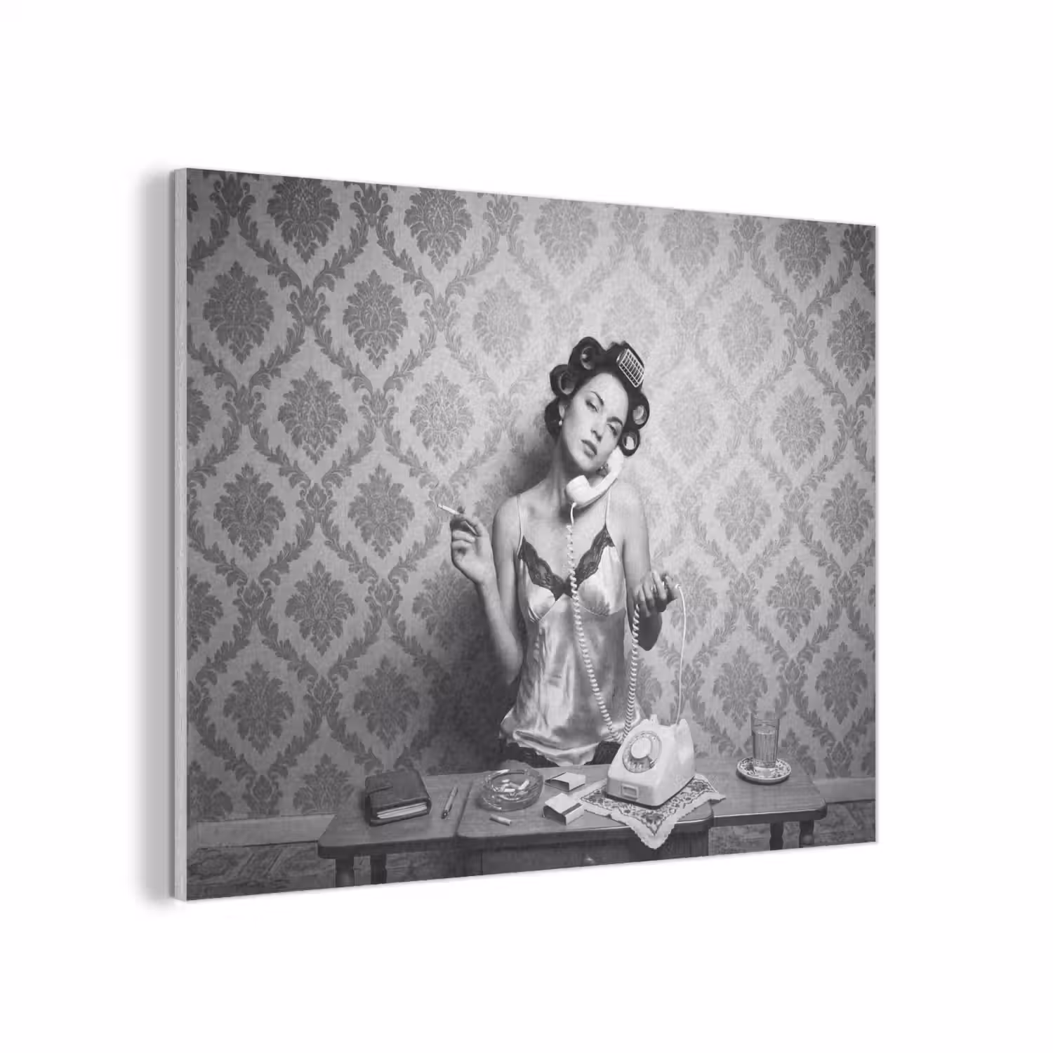 Chic - Vrouw - Zwart - Wit PET vilt klein -3d