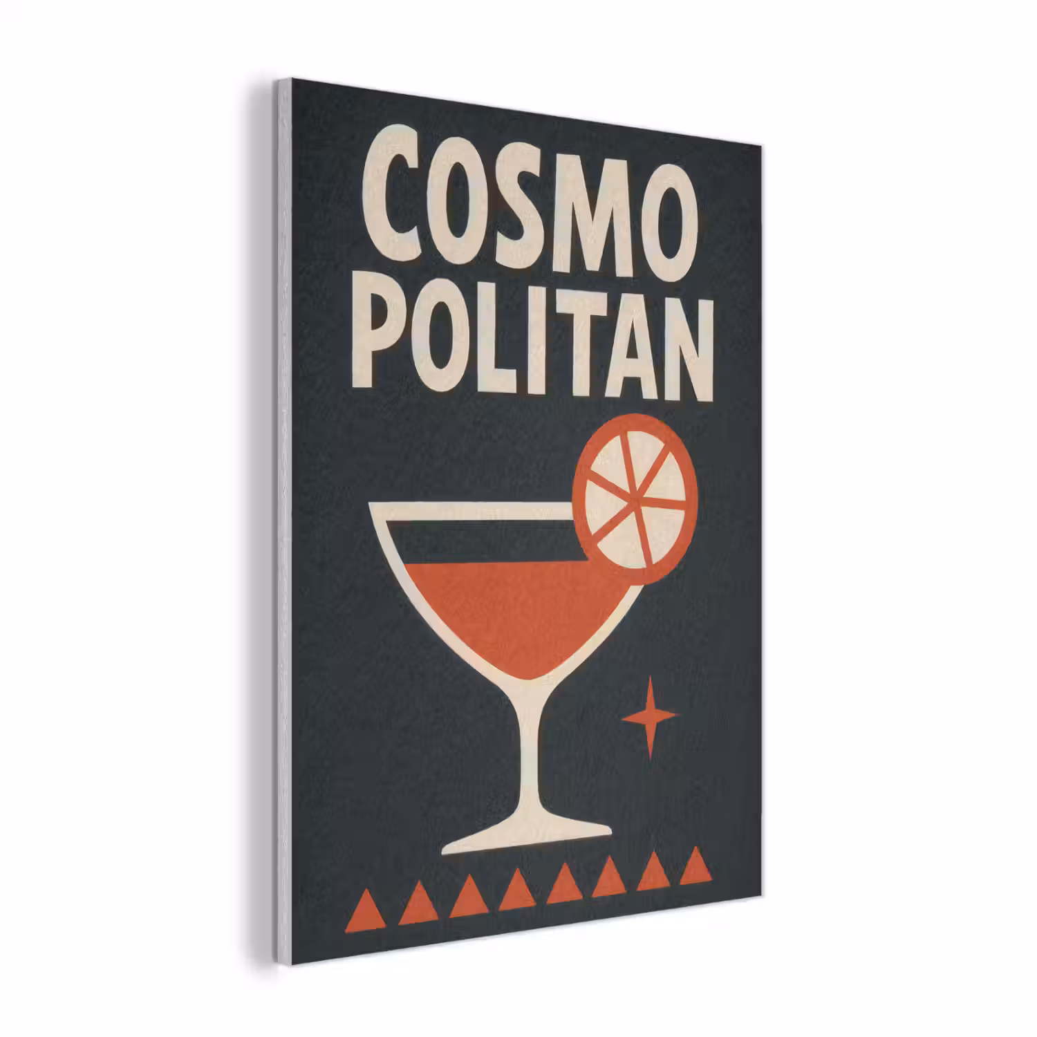 Cocktail - Zwart - Illustratie PET vilt klein -3d