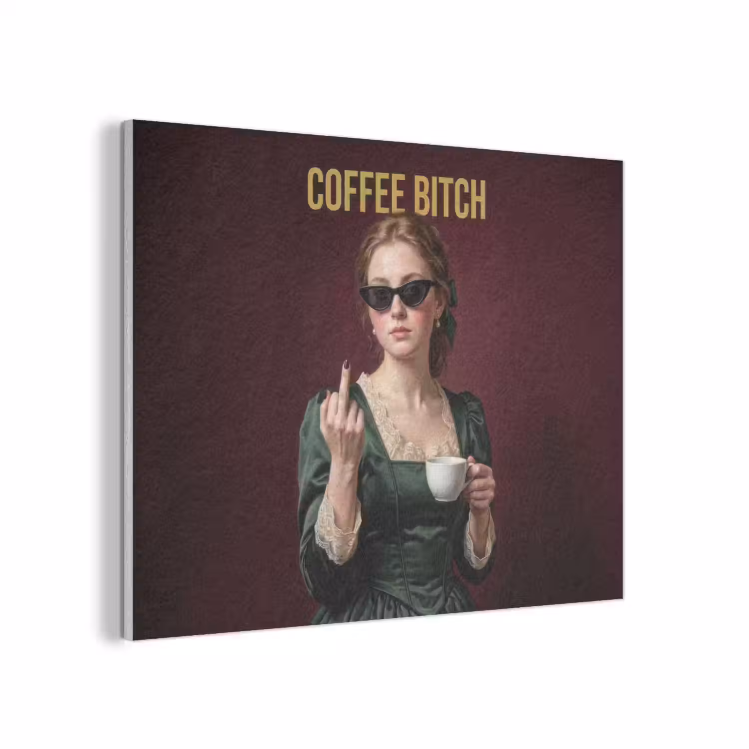 Koffie - Vrouw - Middelvinger PET vilt klein -3d