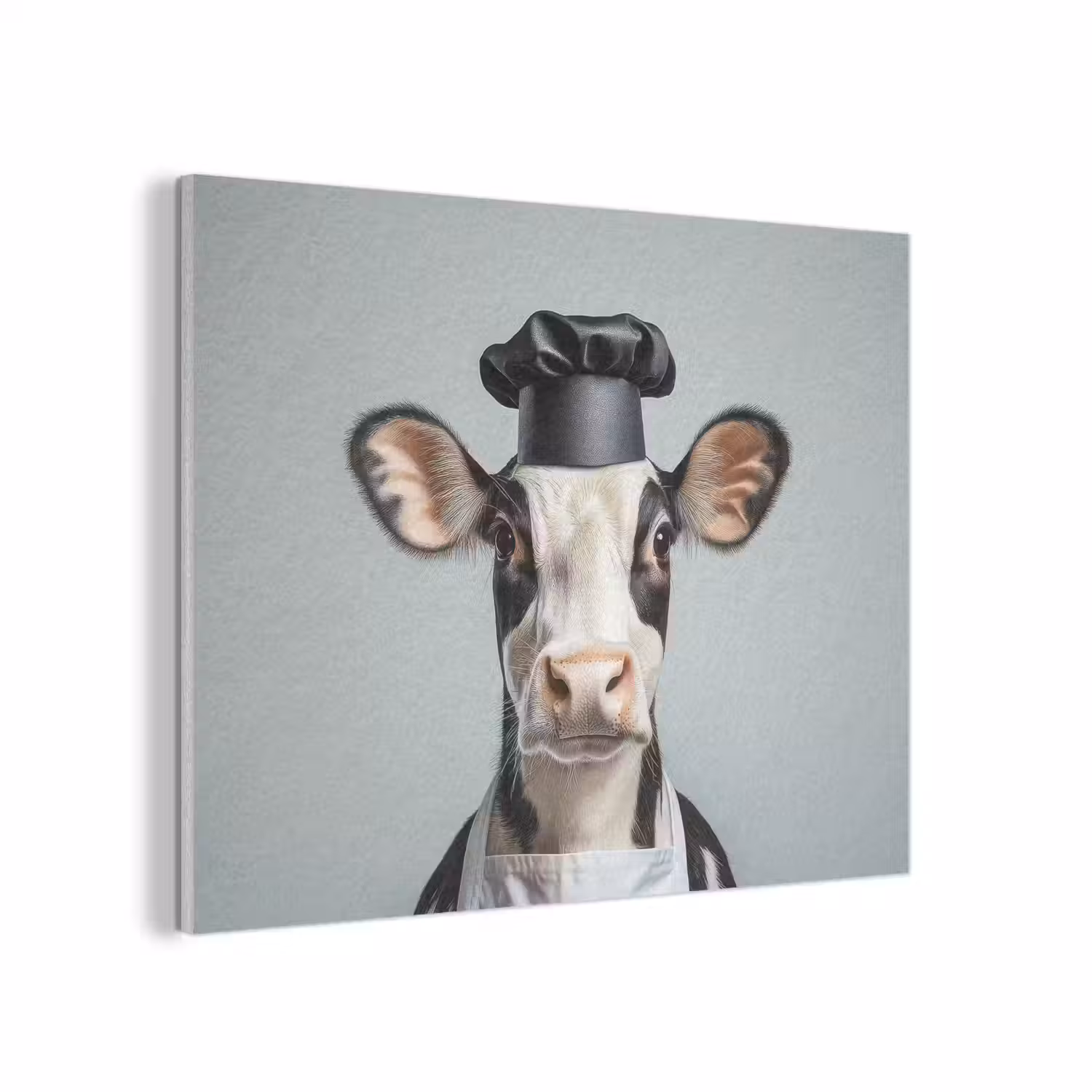 Koe - Zwart - Wit - Kok PET vilt klein -3d