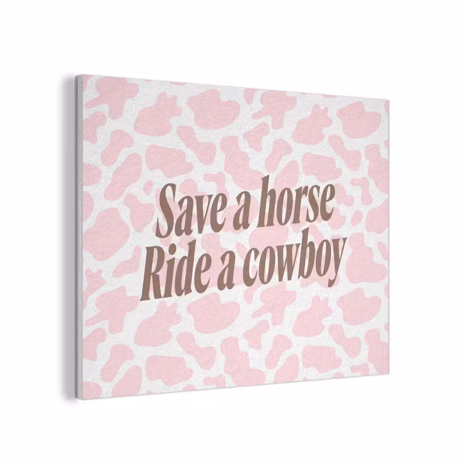 Koeienprint - Roze - Cowboy - Horse PET vilt klein -3d
