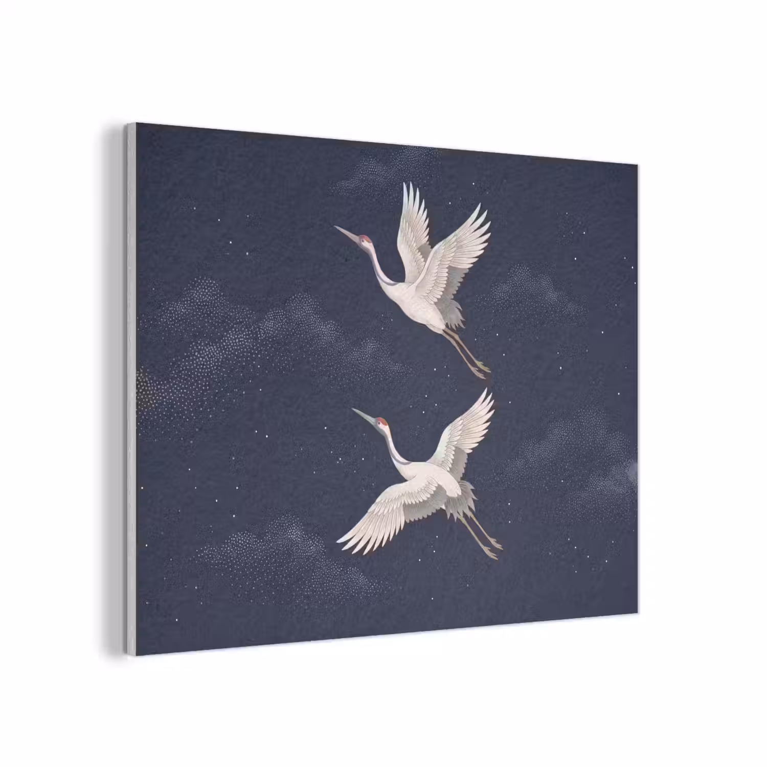 Kraanvogels - Nachthemel - Blauw PET vilt klein -3d