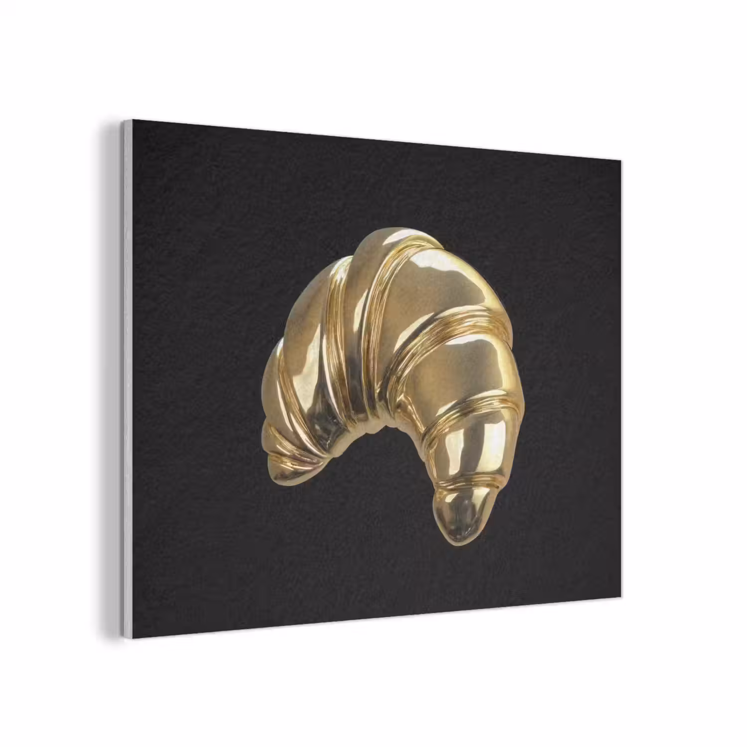 Croissant - Brood - Goud - Zwart PET vilt klein -3d