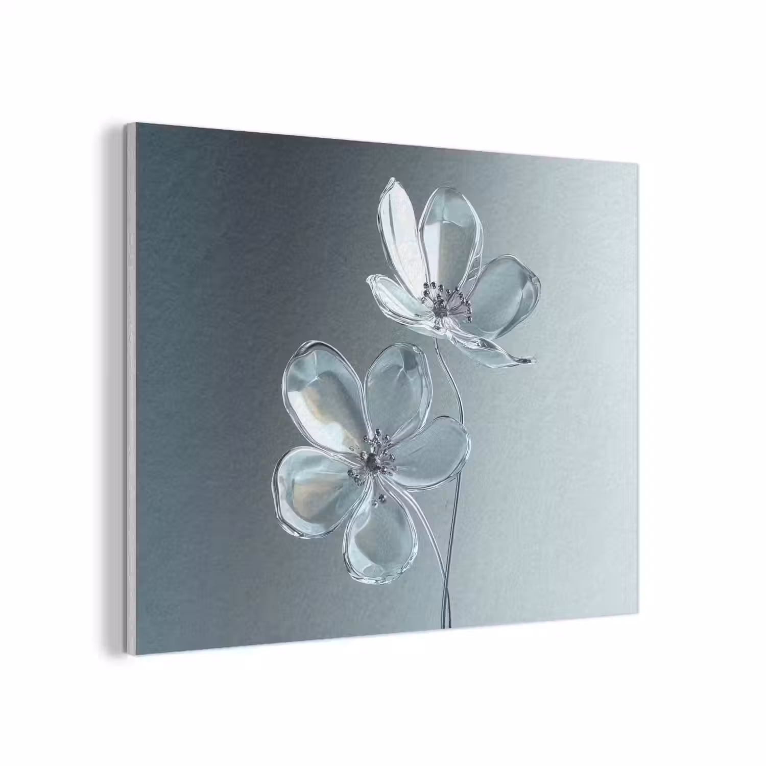 Kristal - Bloemen - Grijs PET vilt klein -3d