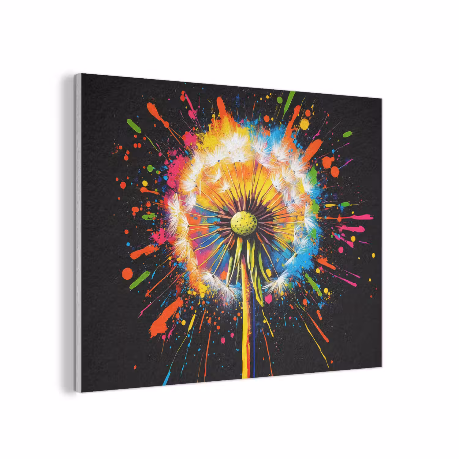 Paardenbloem - Graffiti - Kleurrijk - Bloemen - Natuur PET vilt klein -3d