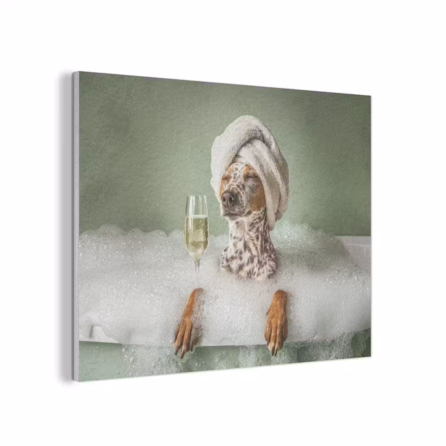 Hond - Bad - Champagne - Handdoek PET vilt klein -3d