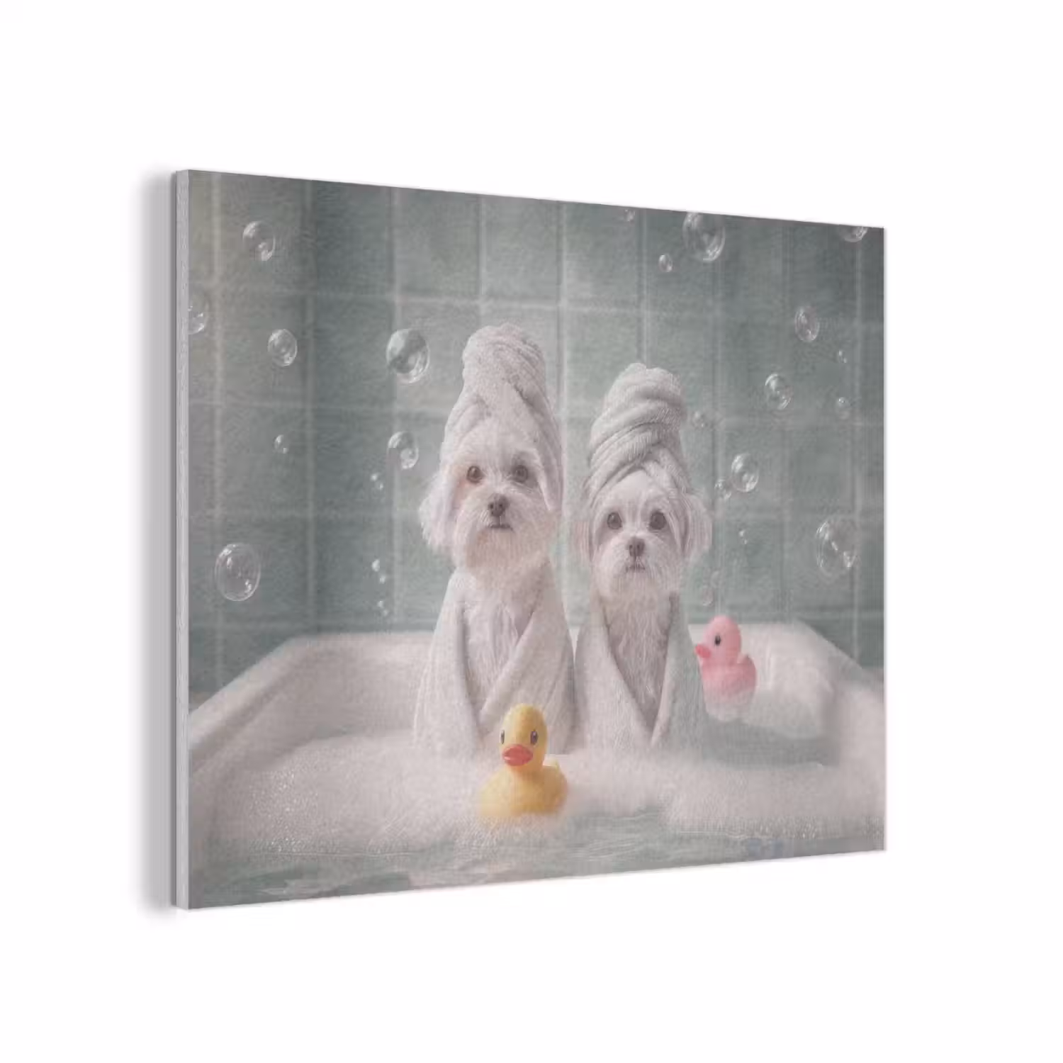 Hondjes - Badkuip - Badeendjes - Handdoeken PET vilt klein -3d