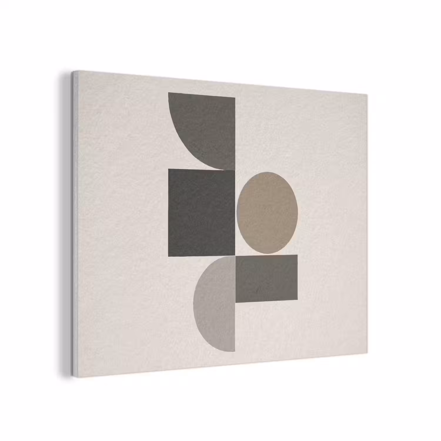 Aardetinten - Abstracte compositie - Eenvoudige vormen PET vilt klein -3d