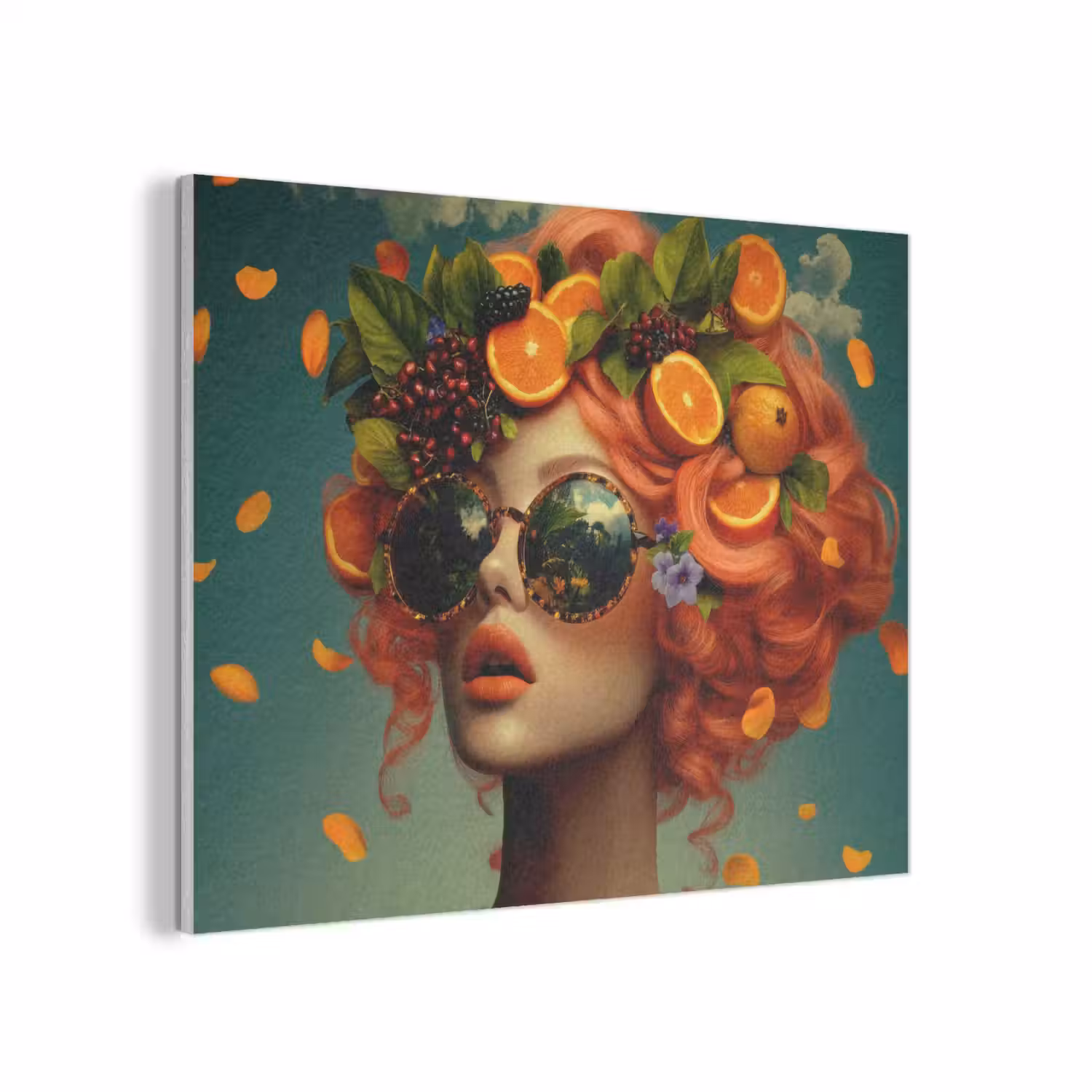 Vrouw - Sinaasappel - Bessen - Oranje PET vilt klein -3d