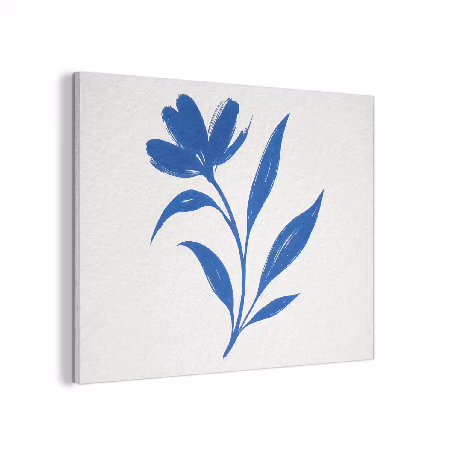 Bloem - Blaadjes - Minimalistisch - Blauw PET vilt klein -3d
