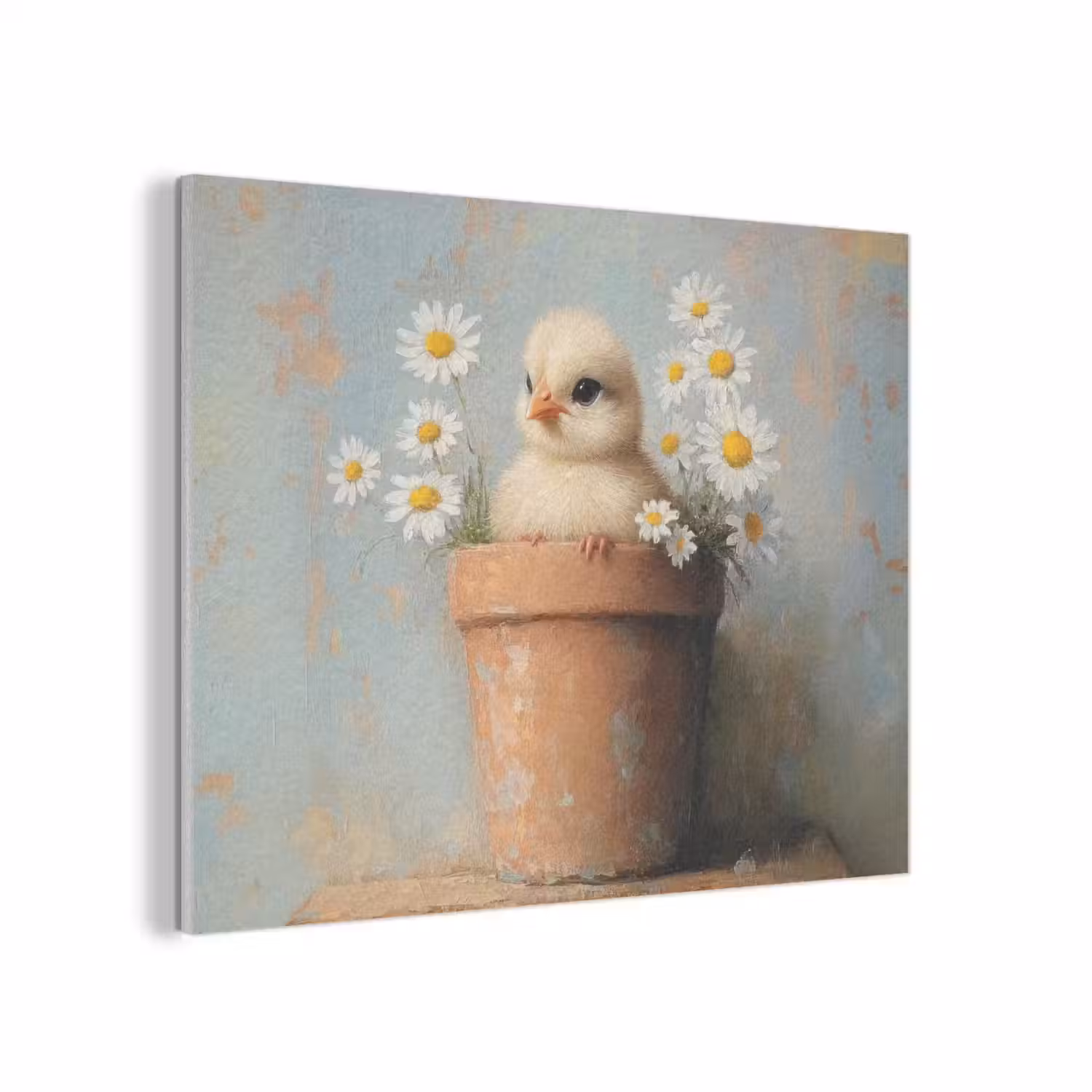 Bloempot - Kuiken - Bloemetjes PET vilt klein -3d