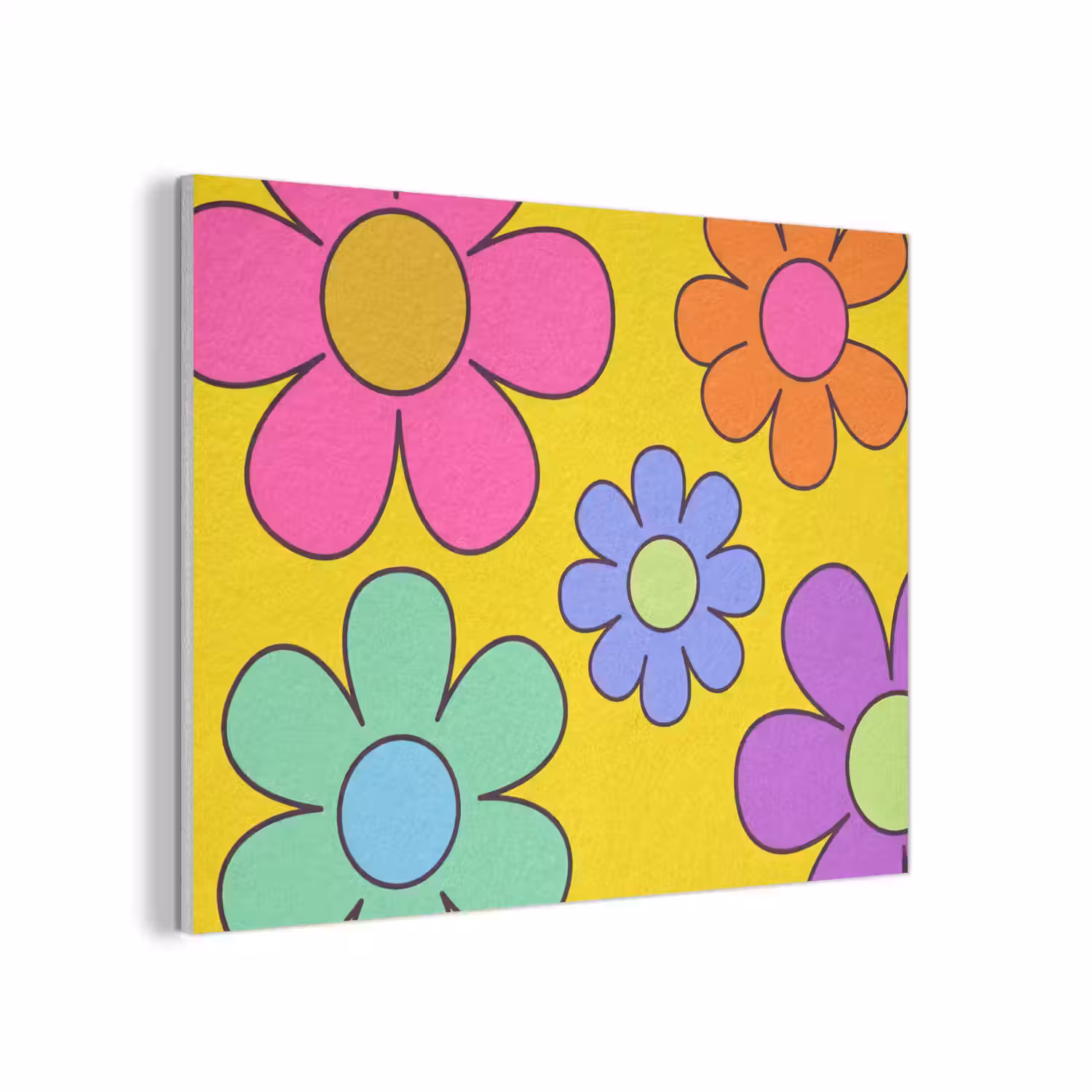 Bloemen - Illustratie - Kleurrijk PET vilt klein -3d
