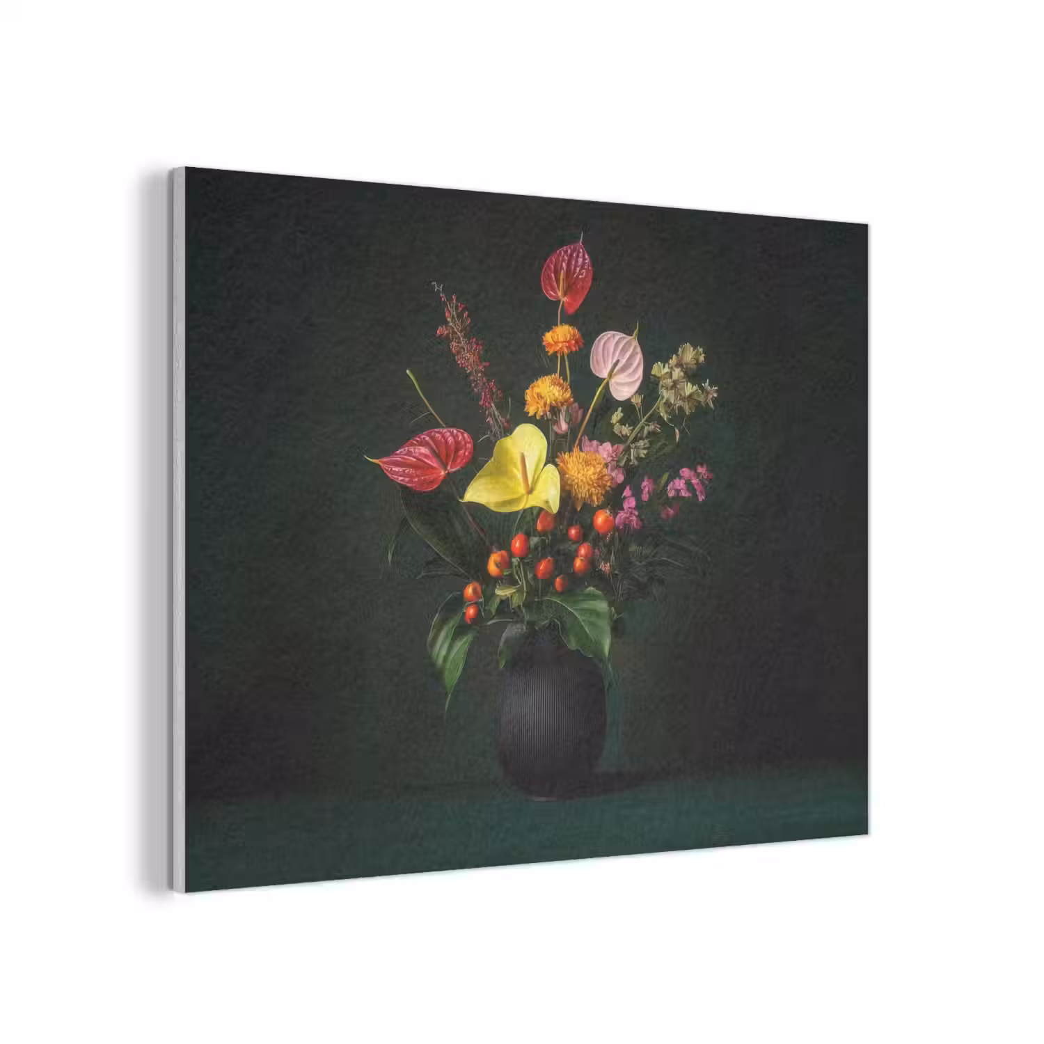 Bloemen - Vaas - Zwart PET vilt klein -3d