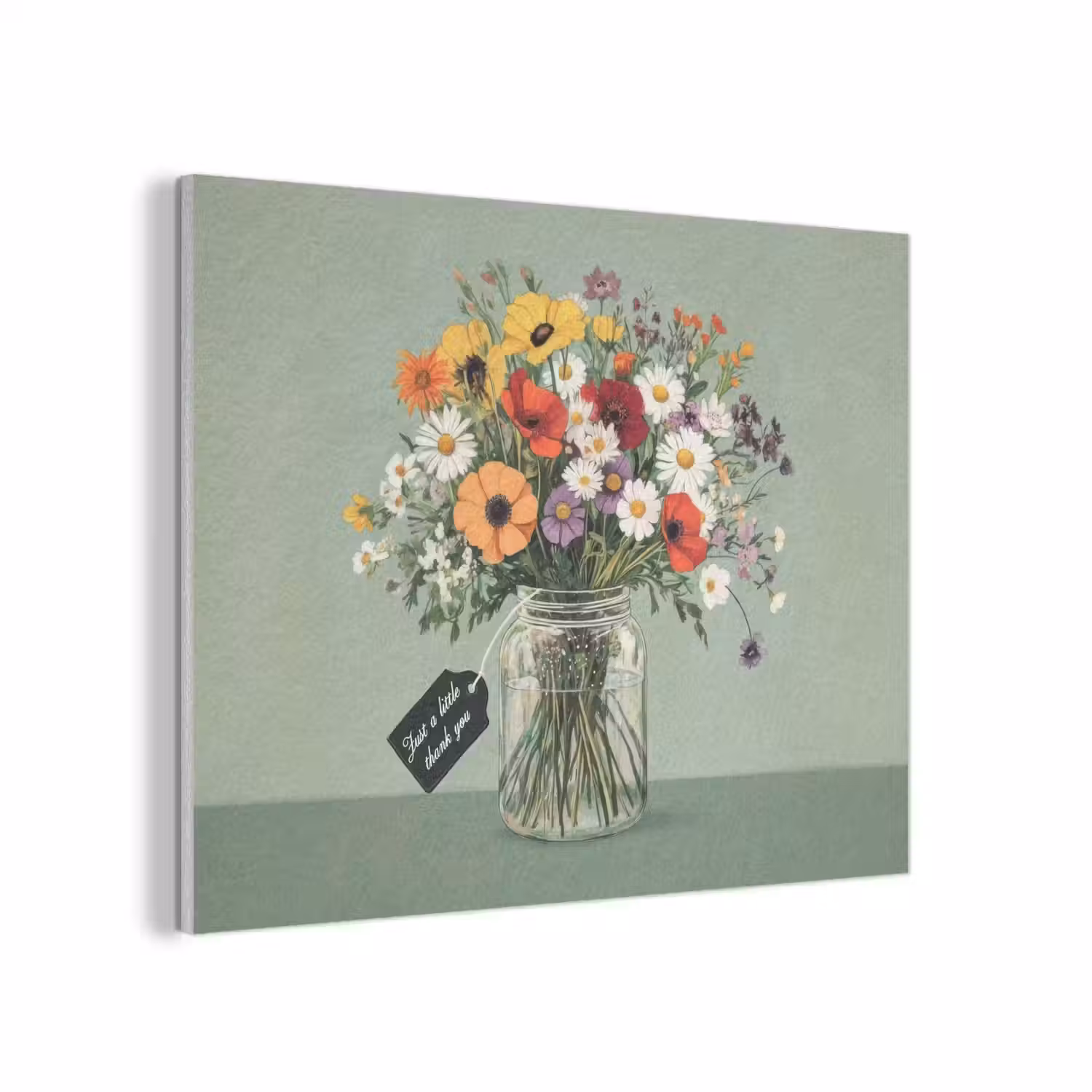 Bloemen - Vaas - Kaartje PET vilt klein -3d