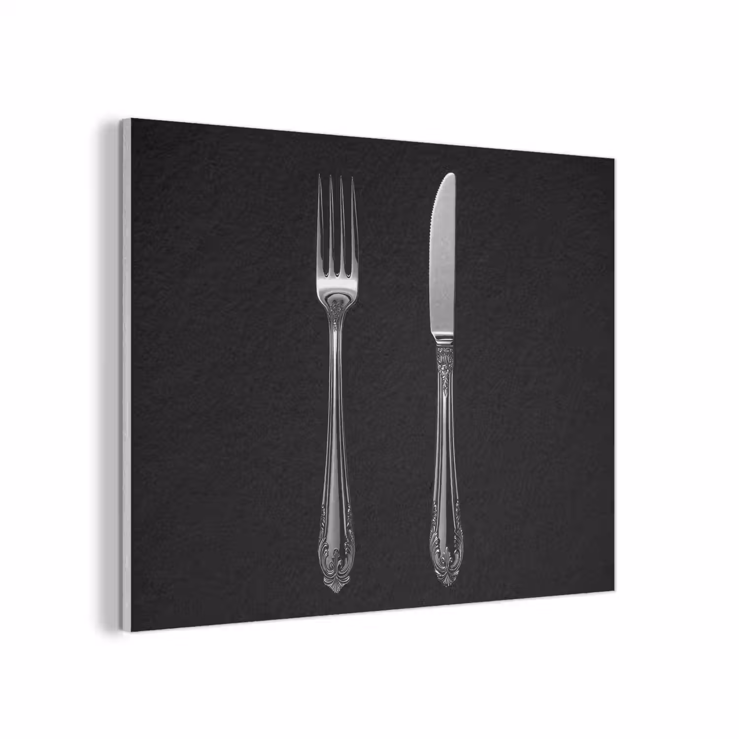Vork - Mes - Zilver PET vilt klein -3d