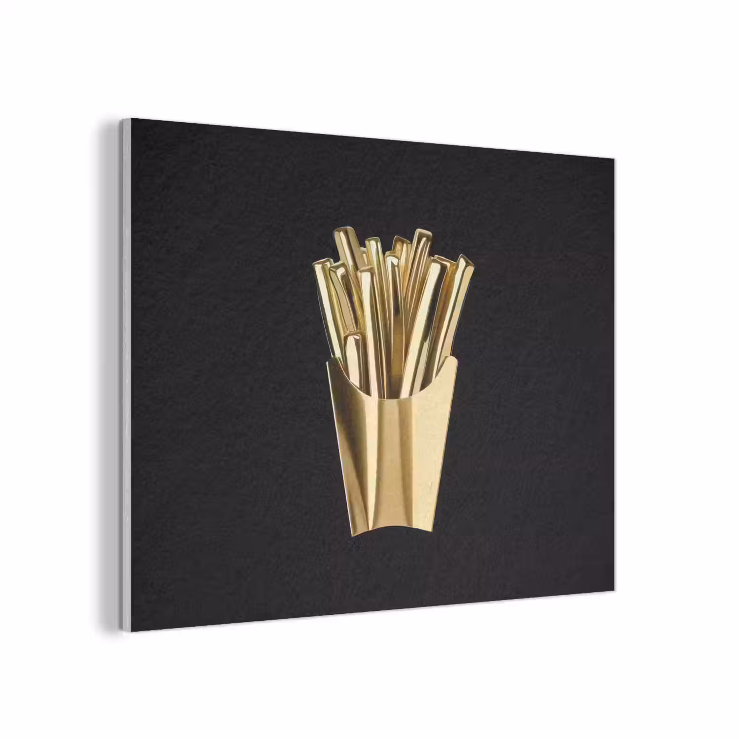 Friet - Goud - Chrome - Eten PET vilt klein -3d