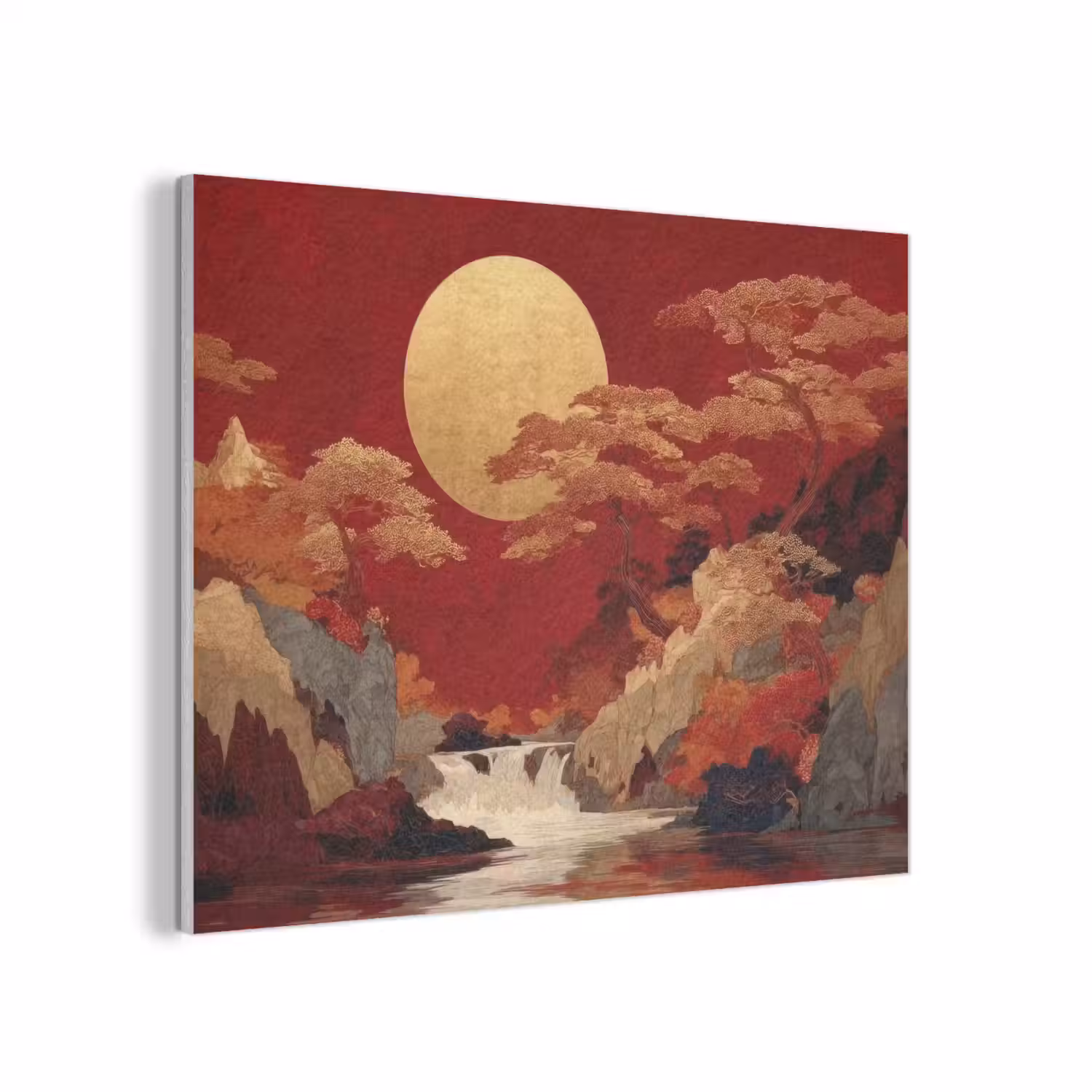 Volle maan - Landschap - Waterval PET vilt klein -3d