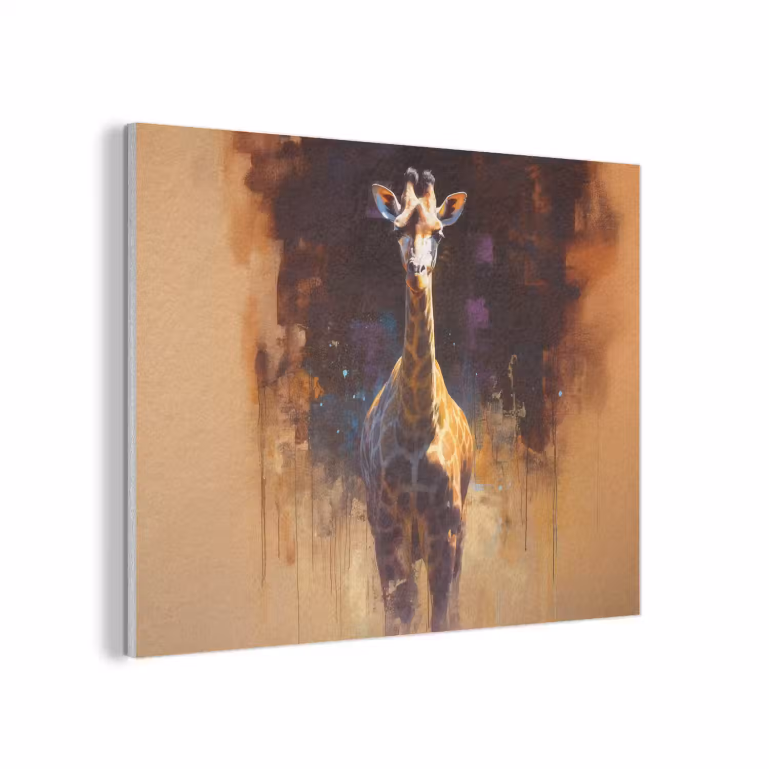 Giraf - Bruin - Abstract - Geschilderd PET vilt klein -3d