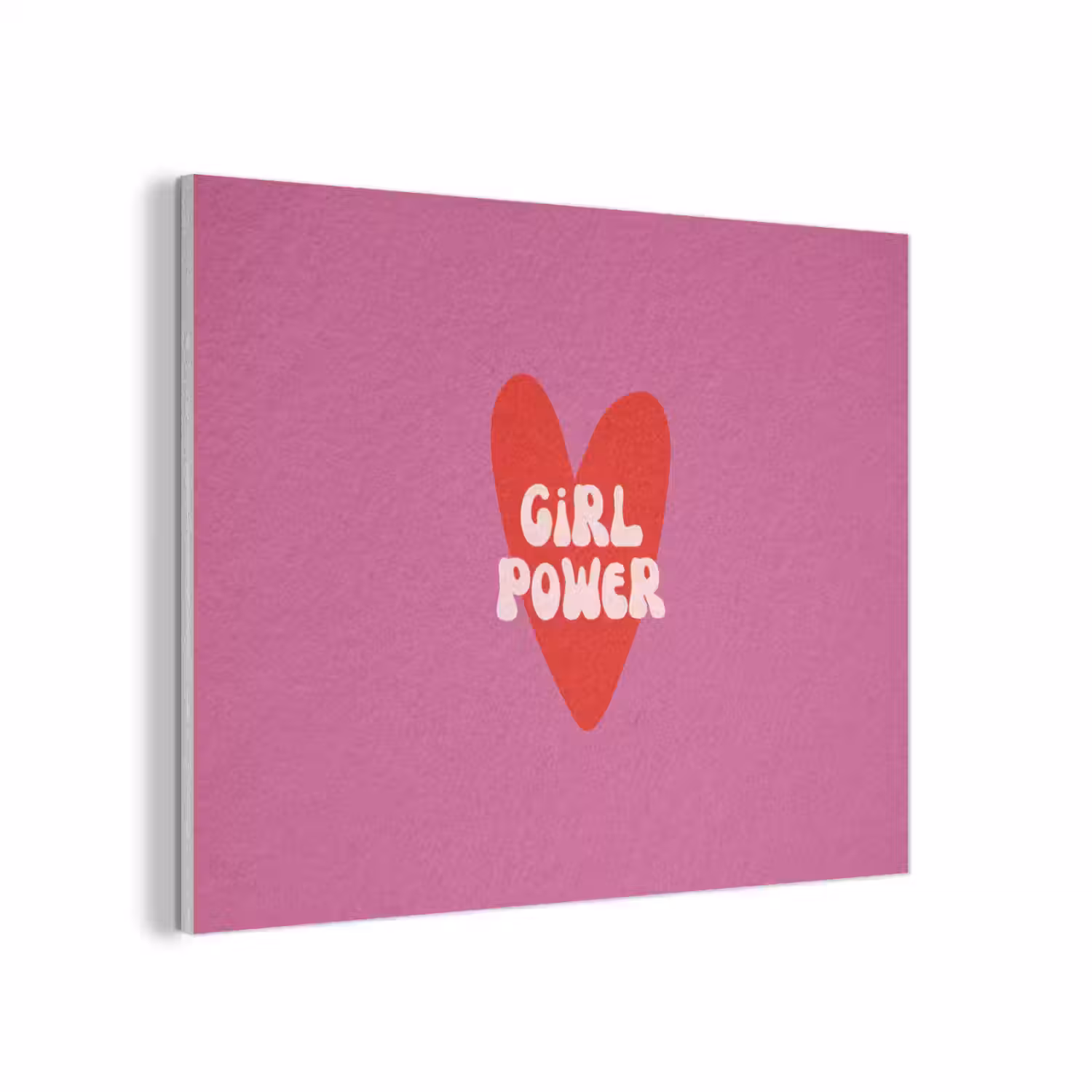 Girl power - Hart - Roze - Rood PET vilt klein -3d