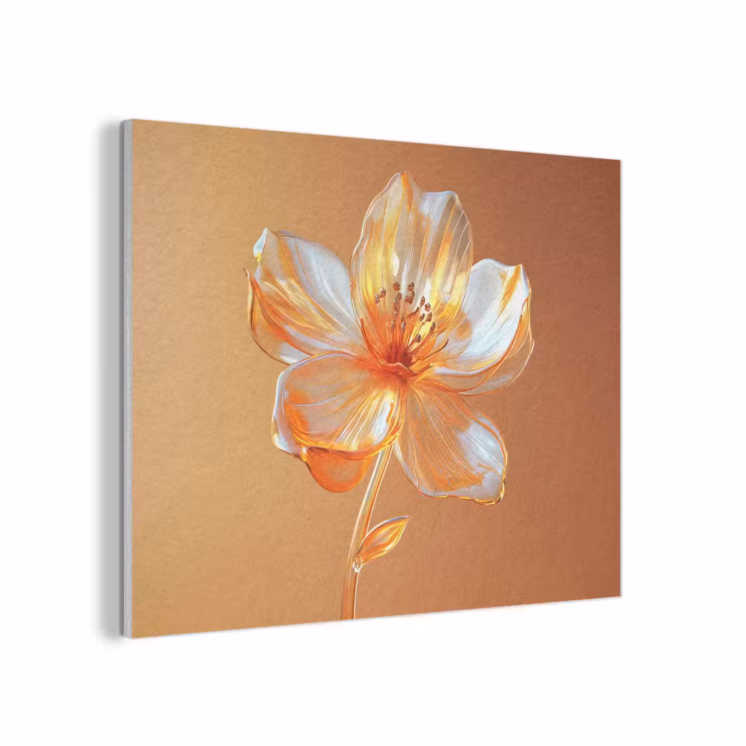 Glazen - Bloem - Oranje PET vilt klein -3d