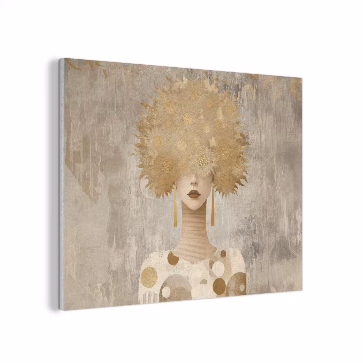 Goud - Portret - Vrouw PET vilt klein -3d