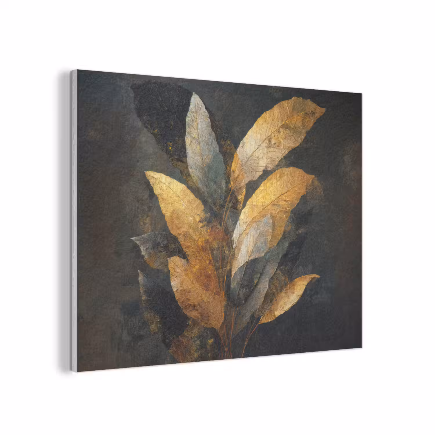 Gouden Bladcompositie – Botanische Luxe PET vilt klein -3d