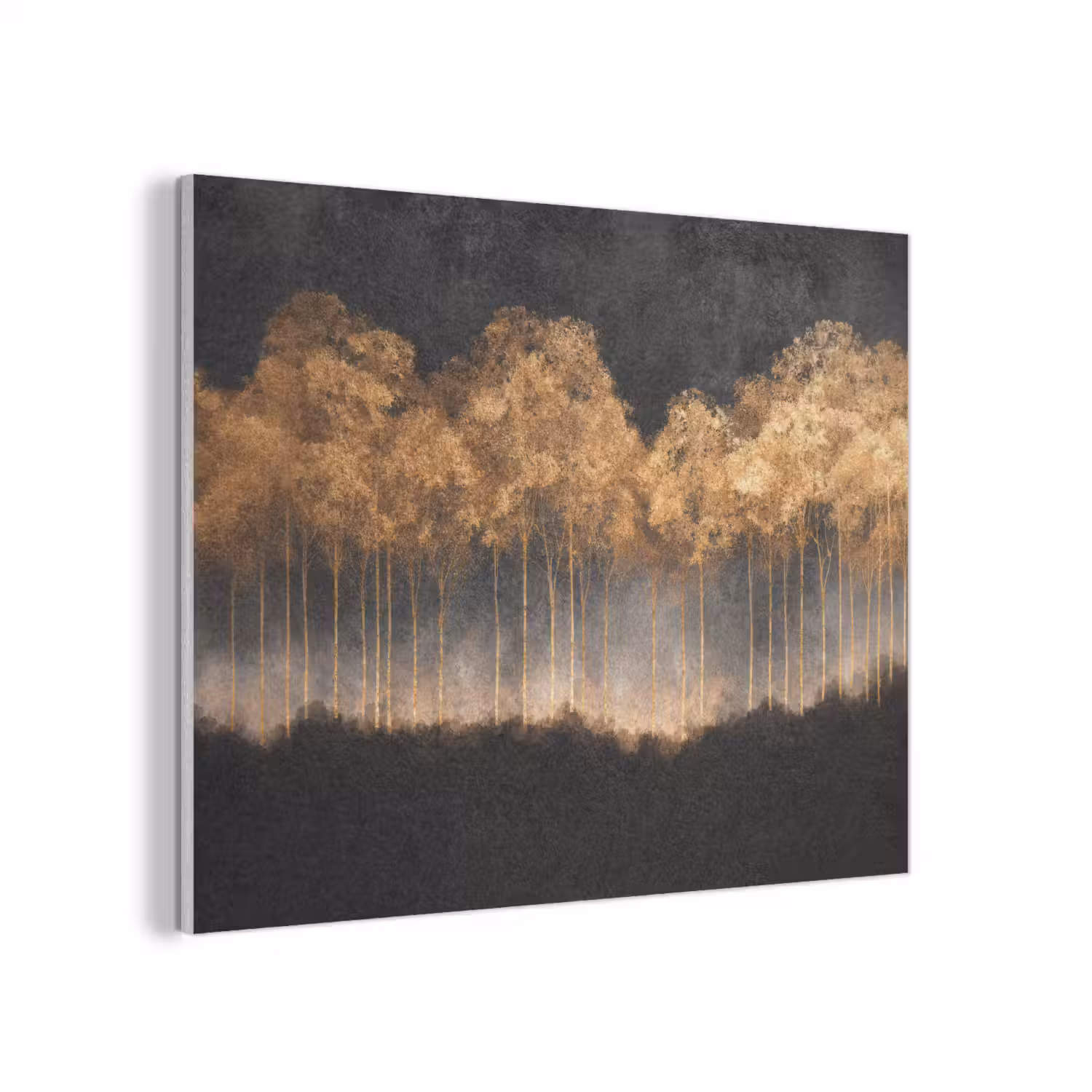 Gouden Bomen in Mistig Landschap PET vilt klein -3d