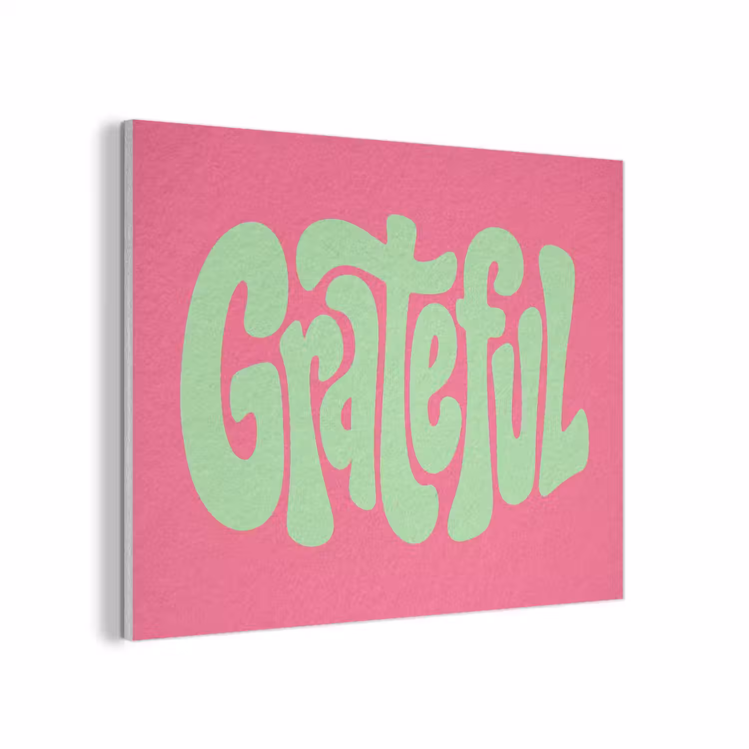 Grateful - Groen - Grafisch - Vloeiend PET vilt klein -3d