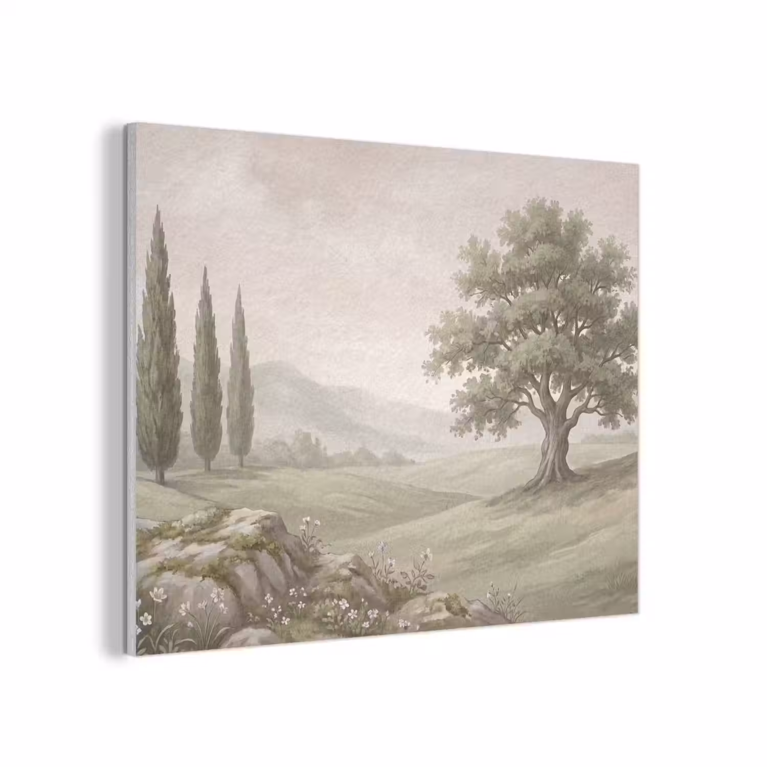 Heuvellandschap - Bomen - Natuur - Groen PET vilt klein -3d