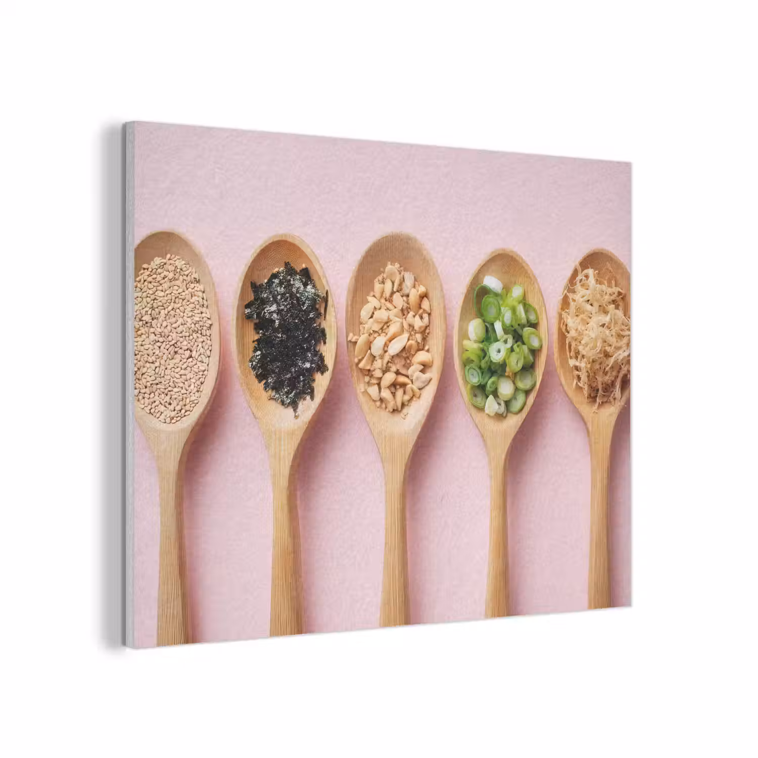 Ingrediënten - Lepels - Hout - Roze PET vilt klein -3d