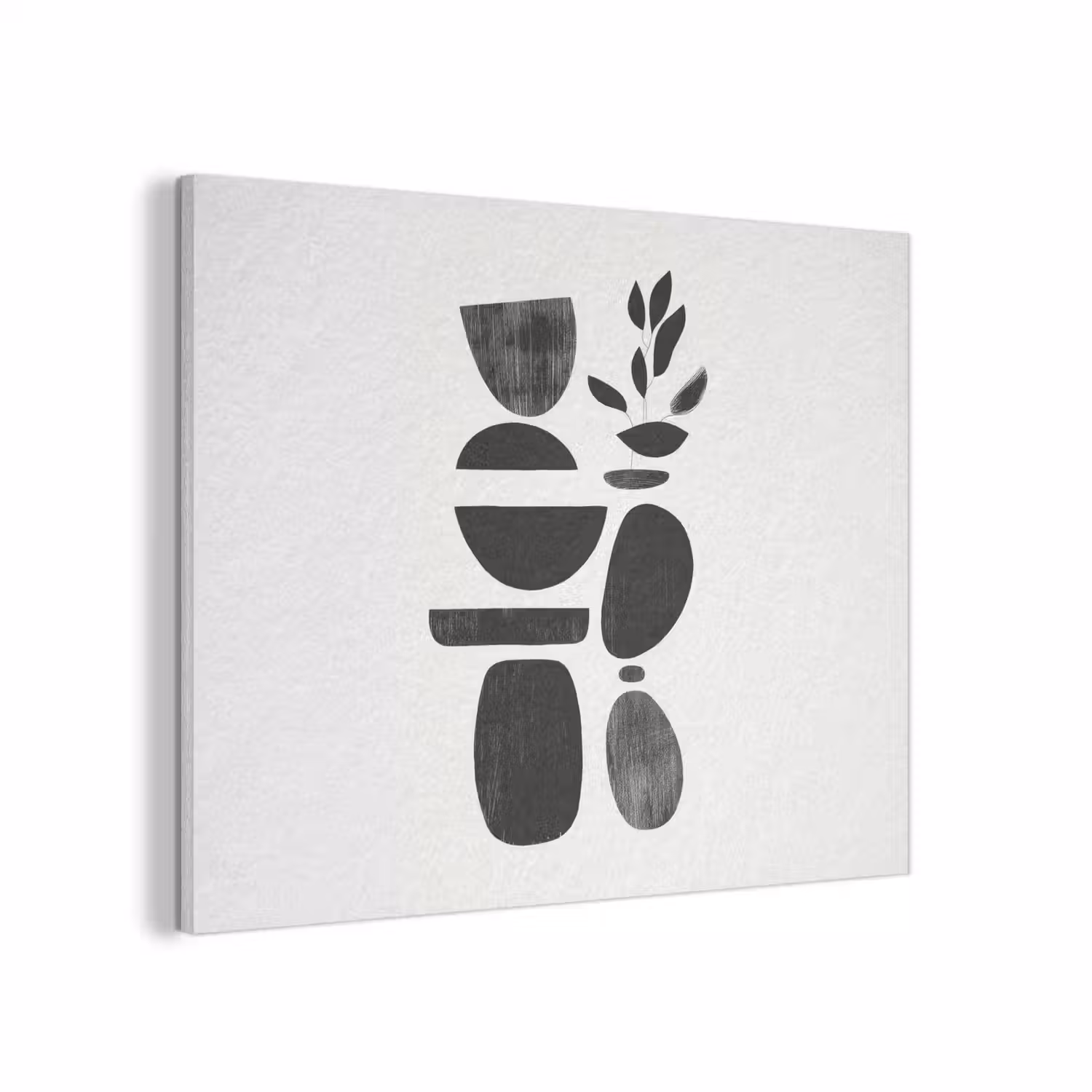 Japandi - Zwart - Abstract PET vilt klein -3d