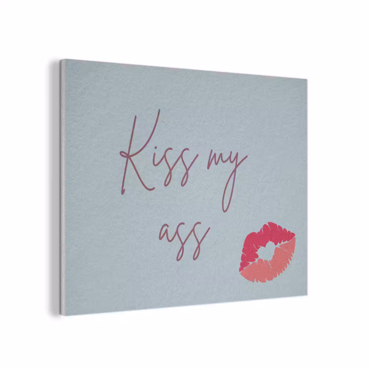 Kiss my ass - Lip - Blauw PET vilt klein -3d
