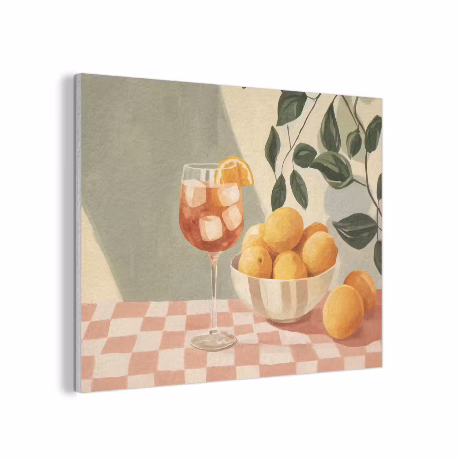 Citroenen - Glas - Tafelkleed - Geblokt PET vilt klein -3d