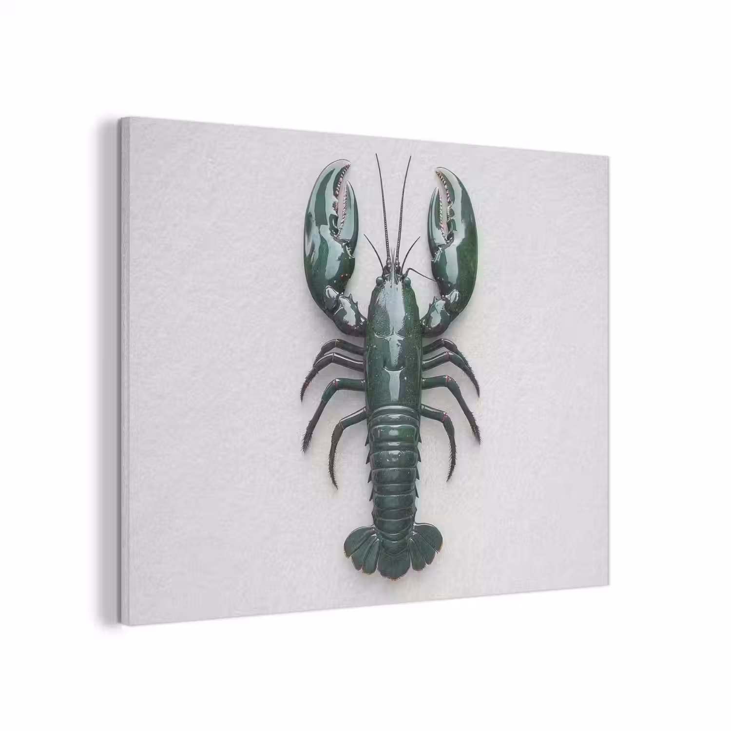 Kreeft - Glossier - Groen - Wit PET vilt klein -3d