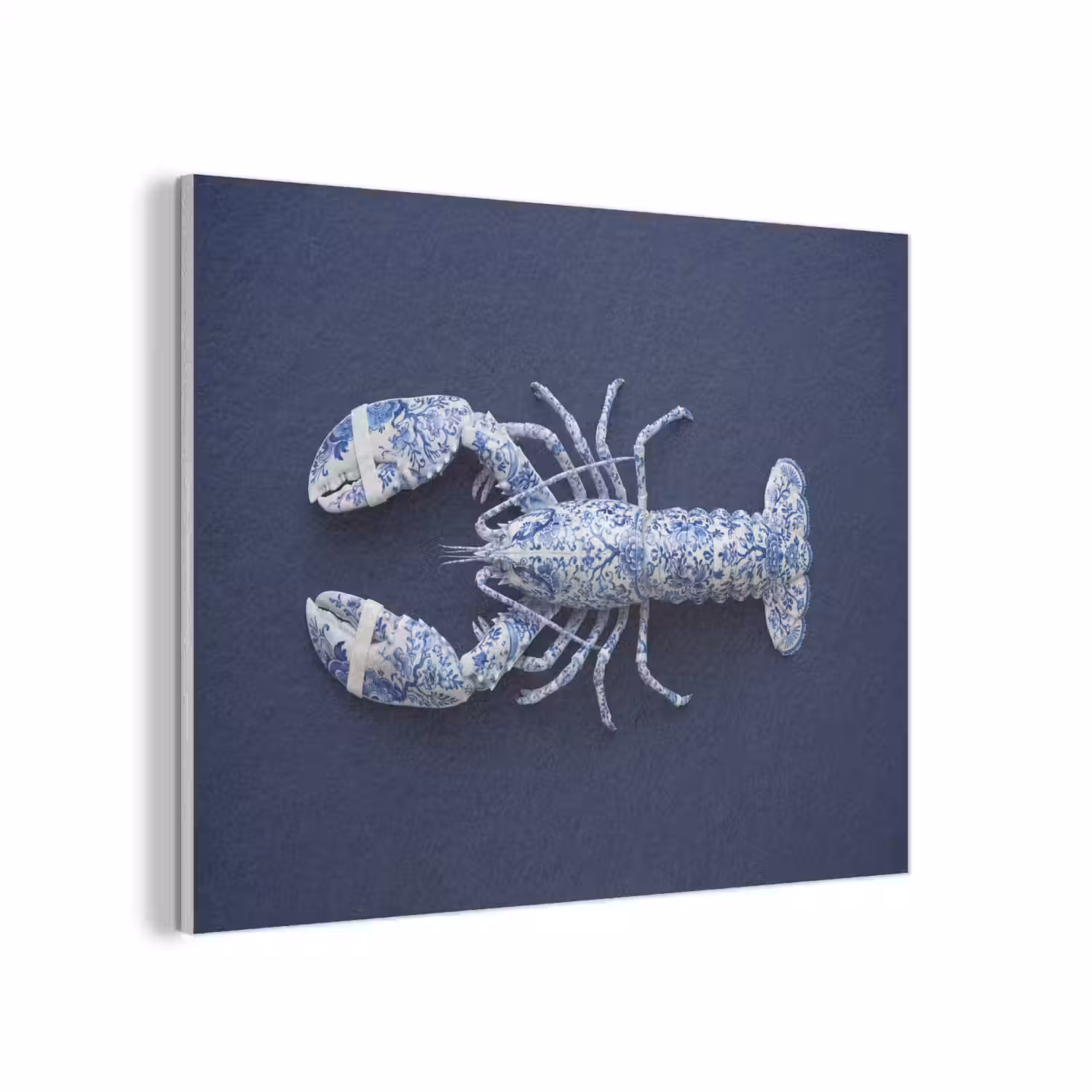 Kreeft - Porselein - Delfts - Blauw PET vilt klein -3d
