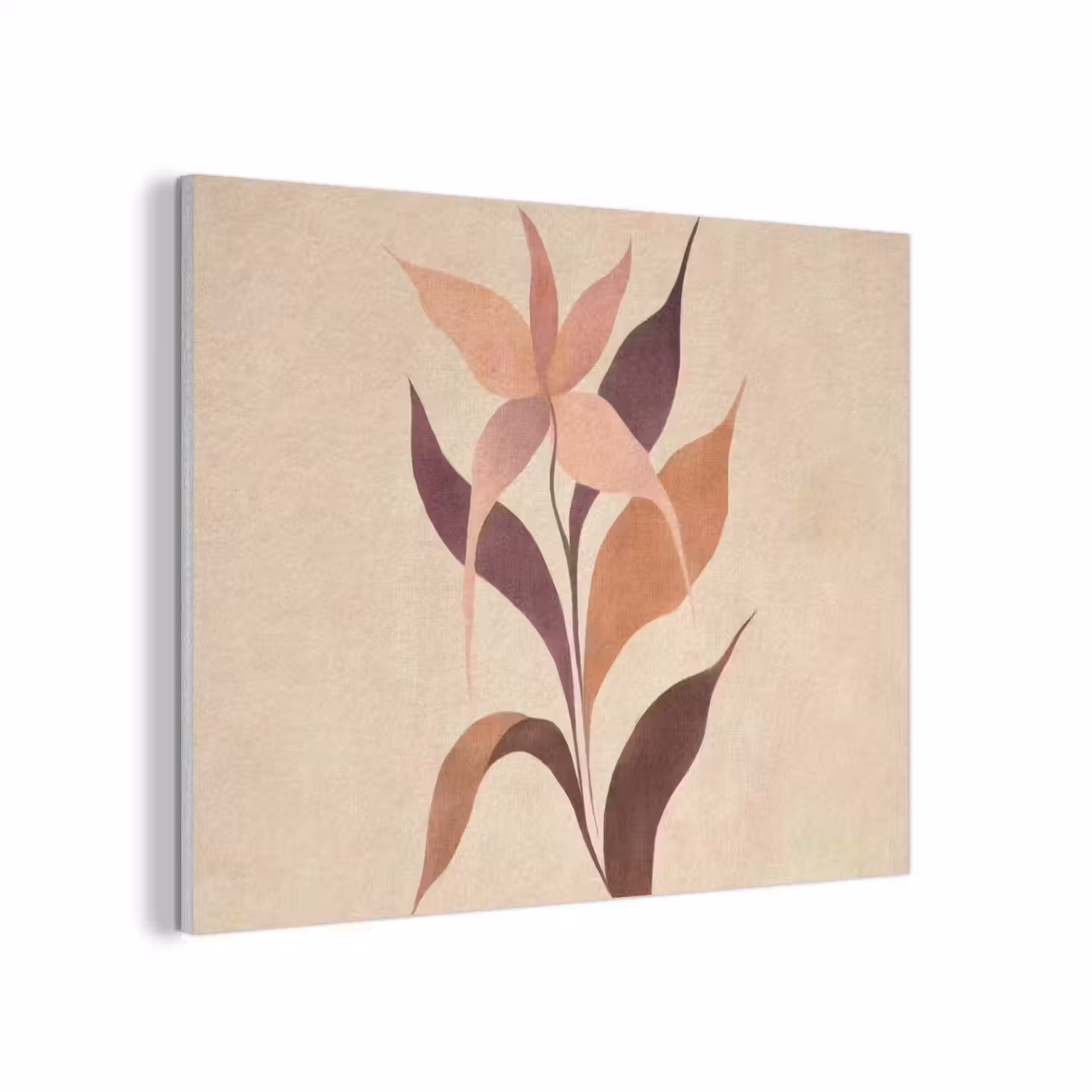 Minimalistisch - Bloem - Bladeren - Beige PET vilt klein -3d