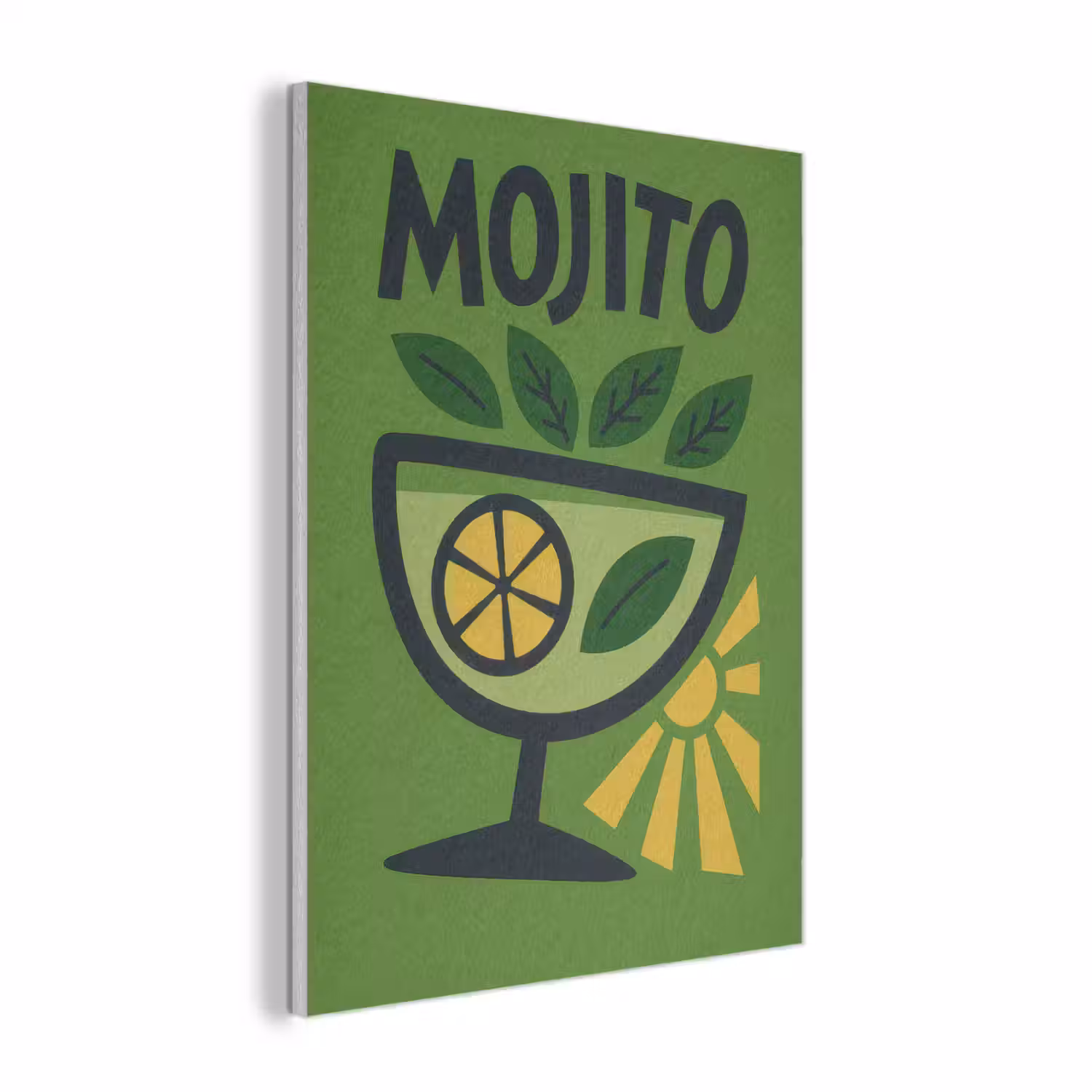 Mojito - Cocktail - Citroen - Groen PET vilt klein -3d